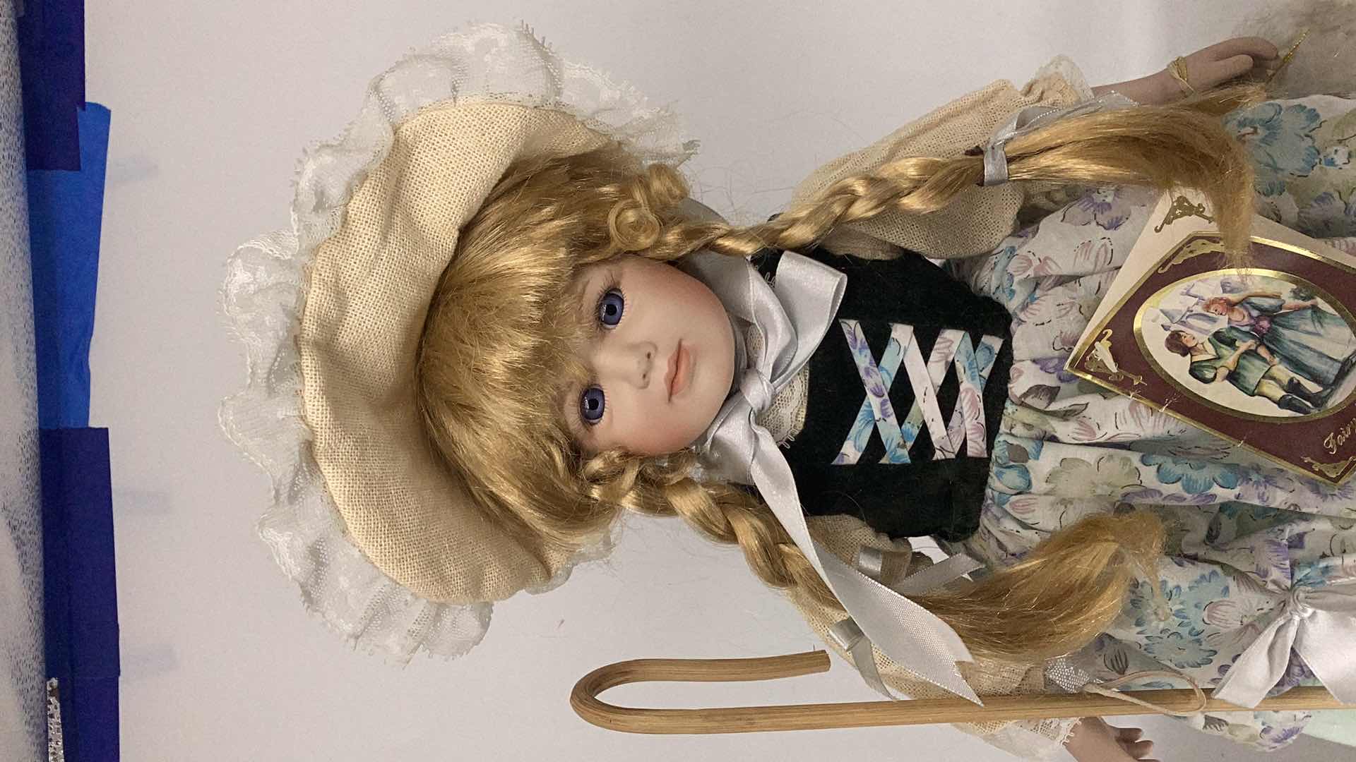 Photo 7 of COLLECTIBLE PORCELAIN LITTLE BO PEEP DOLL W SHEEP H 17”