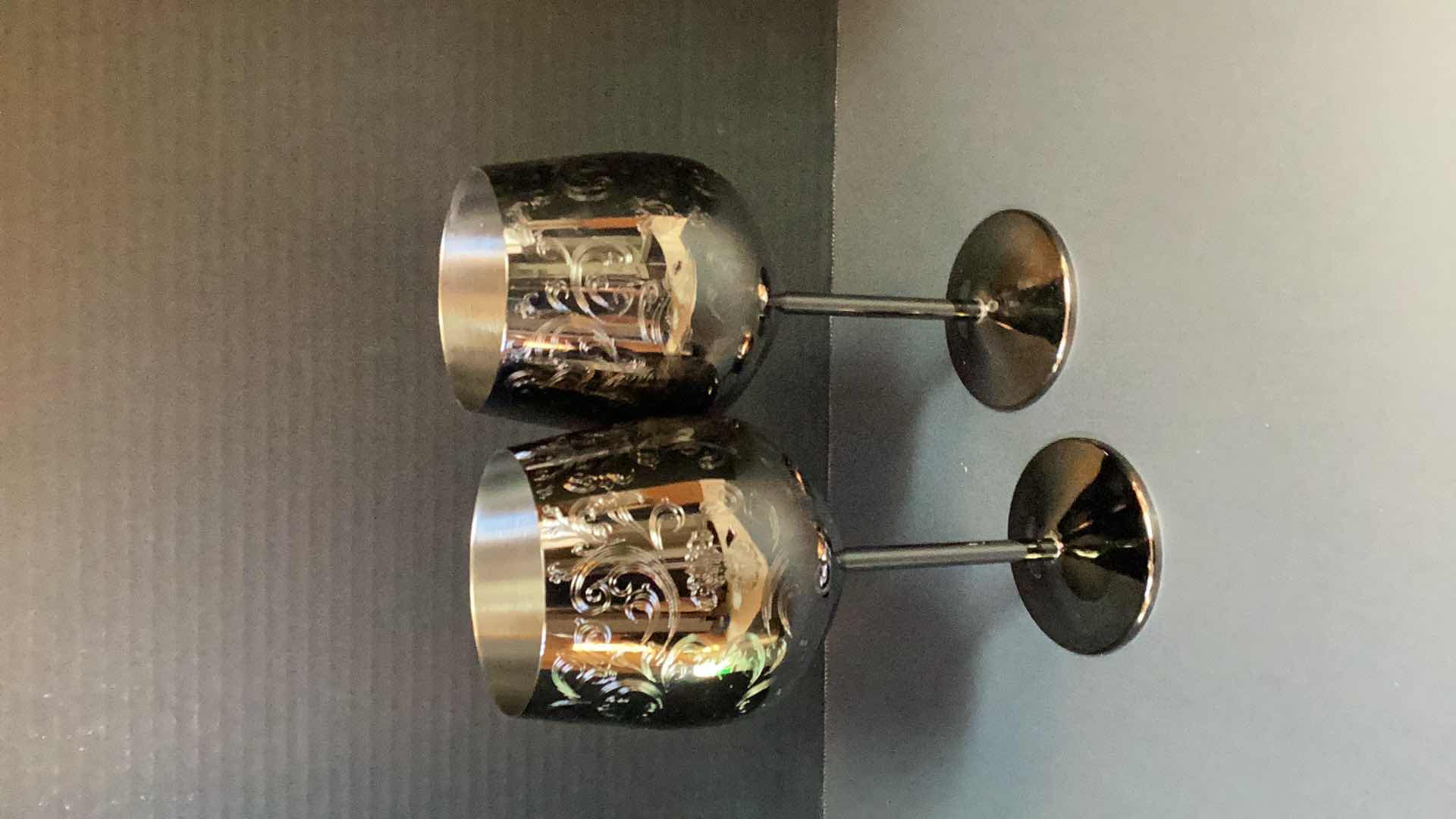 Photo 1 of 2 STAINLESS STEEL WINE GOBLETS