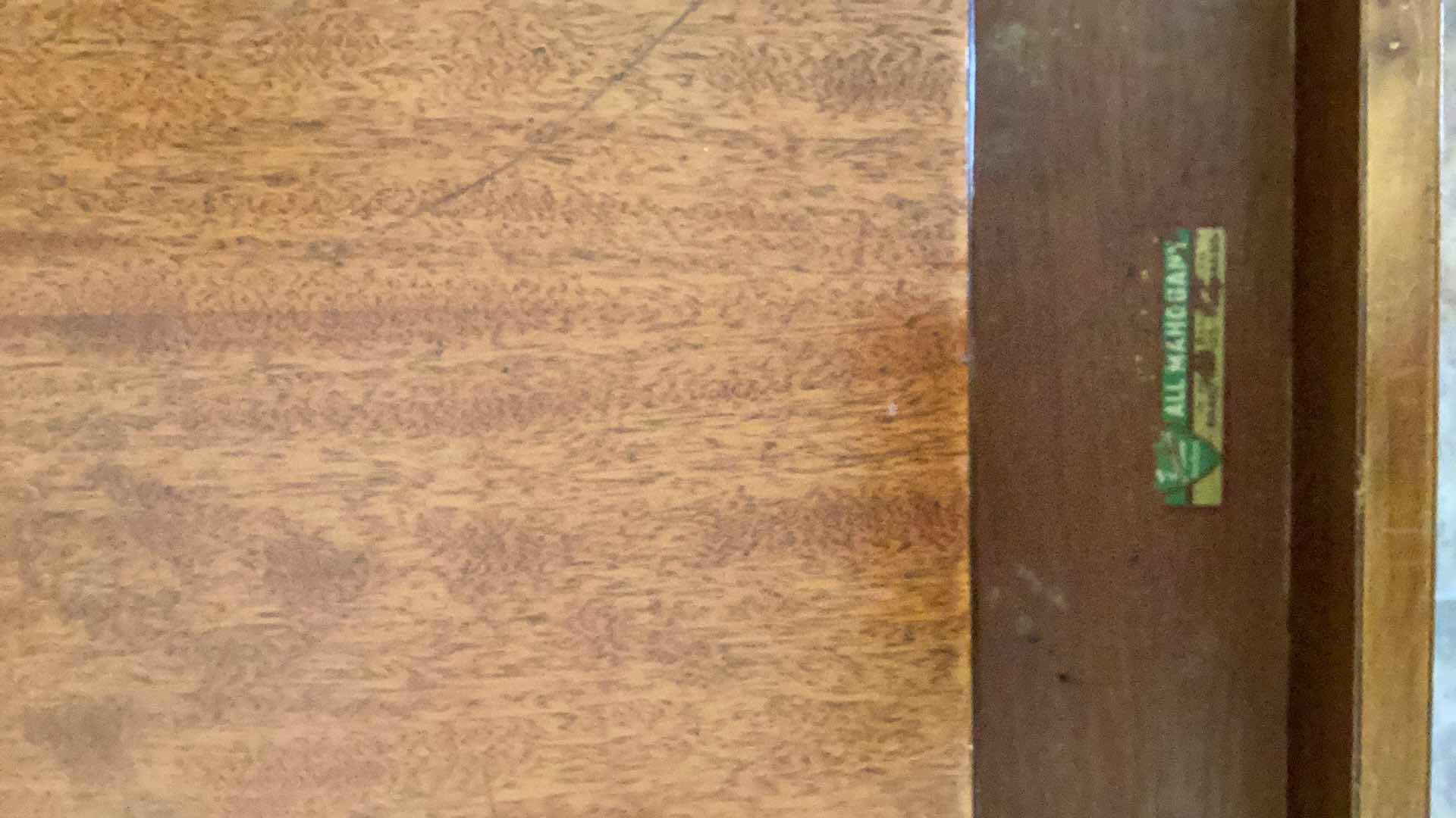 Photo 1 of VINTAGE ALL MAHOGANY DESK 49”x19” H28”