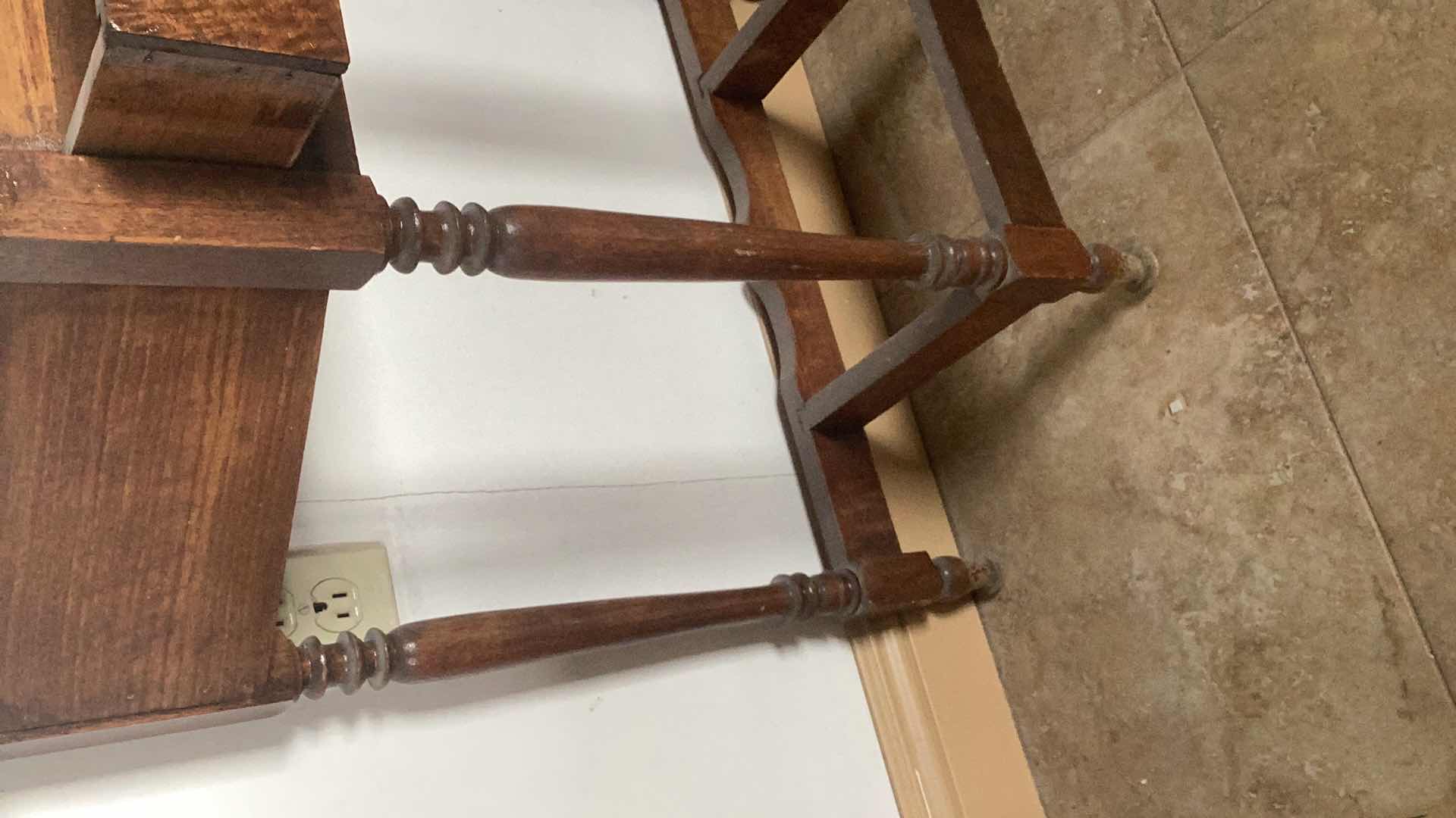 Photo 1 of ANTIQUE SIDE TABLE 24” X 11” H 29”