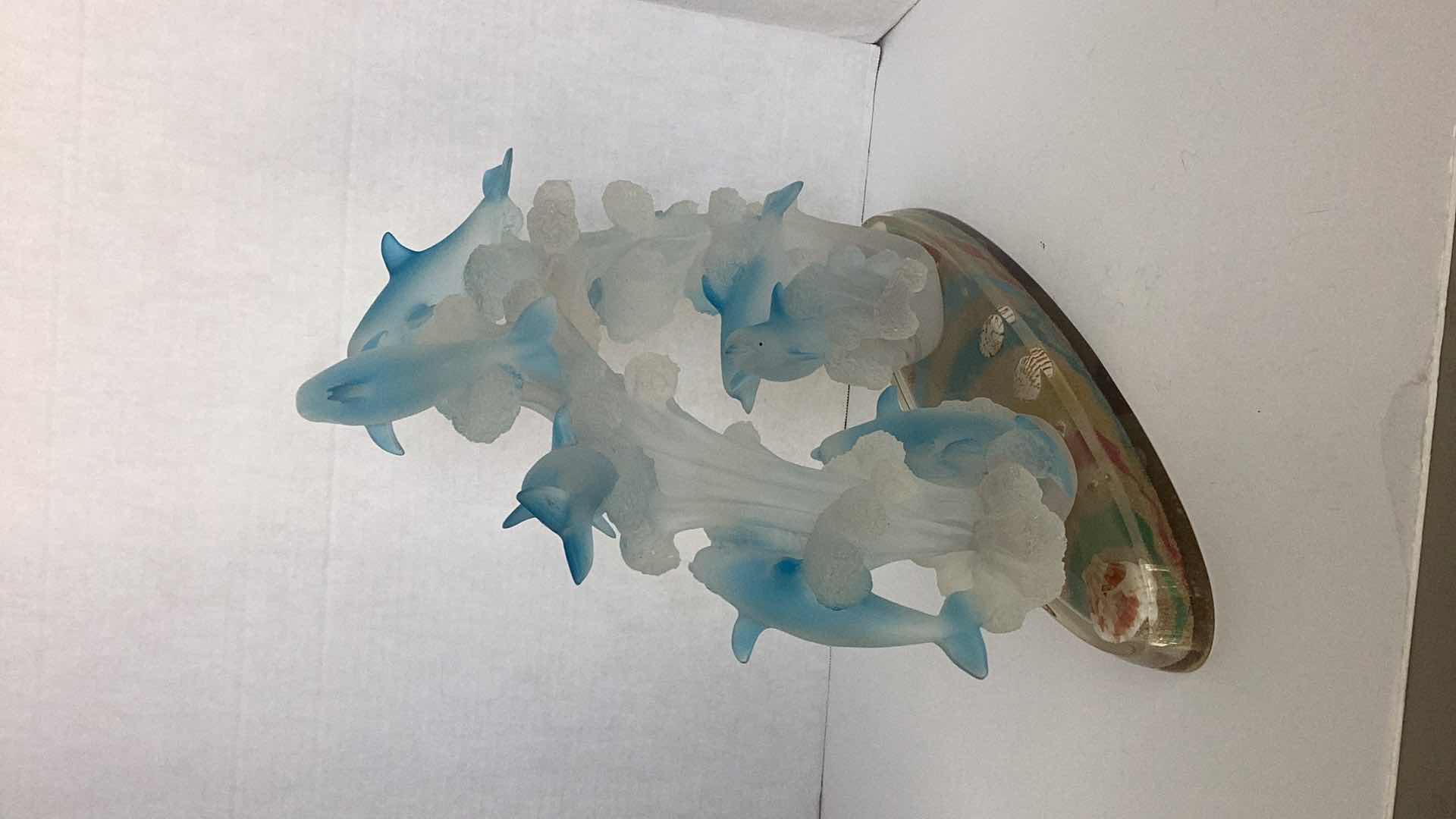 Photo 1 of LARGE DOLPHINS STATUE RESIN BASE 18” X 17”