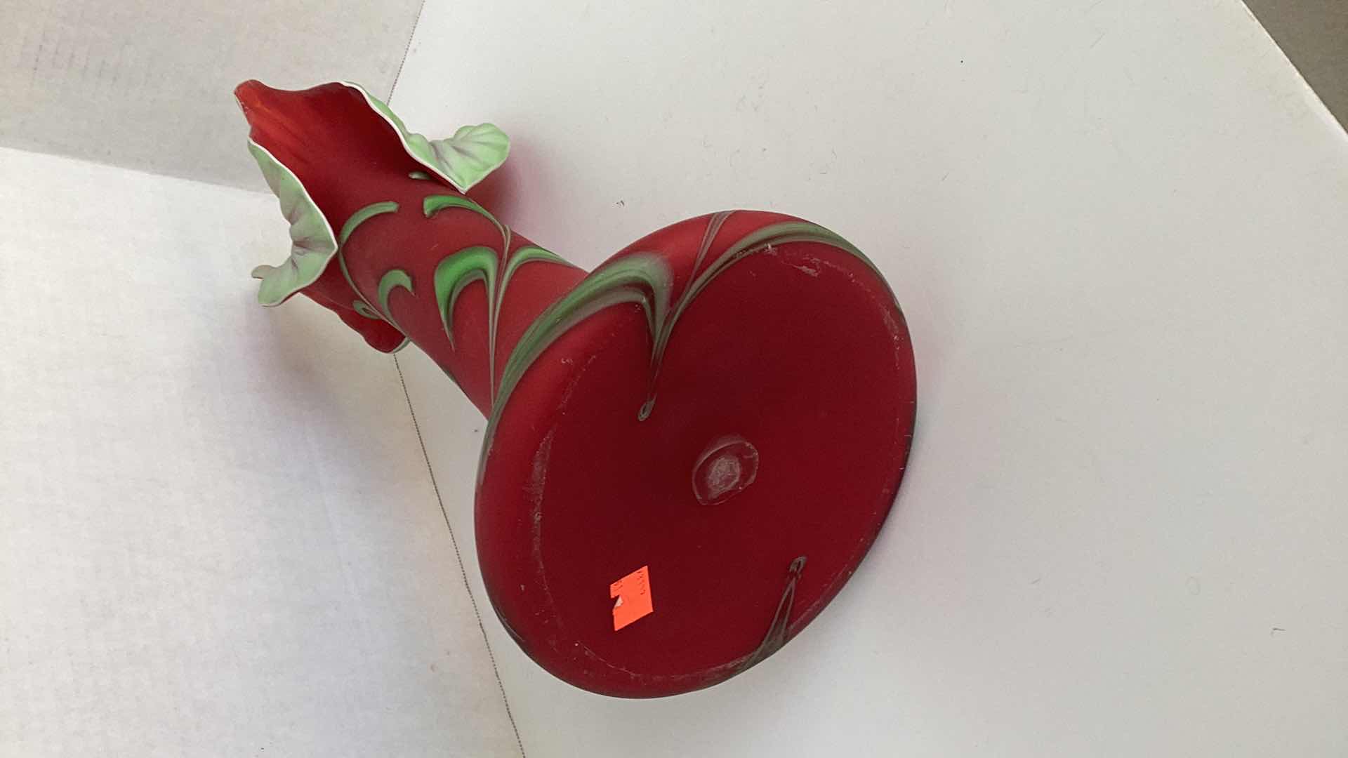 Photo 1 of RED AND GREEN WILD FLOWER VASE 7” X 17”