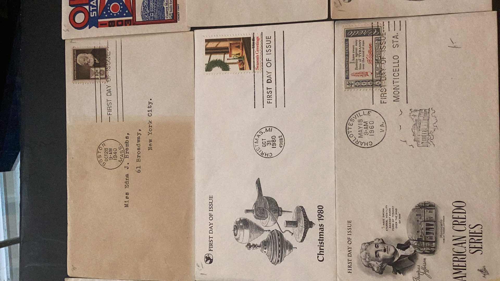 Photo 1 of FIRST DAY OF ISSUE STAMPS 1940’S THRU 1980’S