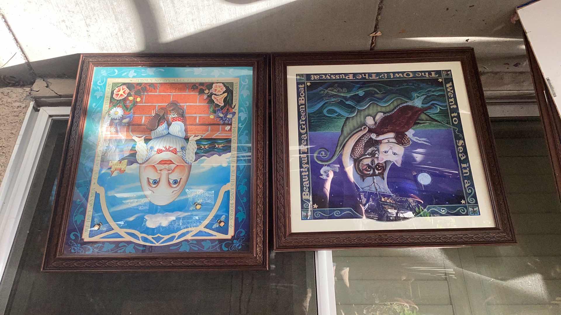 Photo 1 of HUMPTY DUMPTY AND THE OWL AND THE PUSSYCAT ARTWORK 24” X 28”