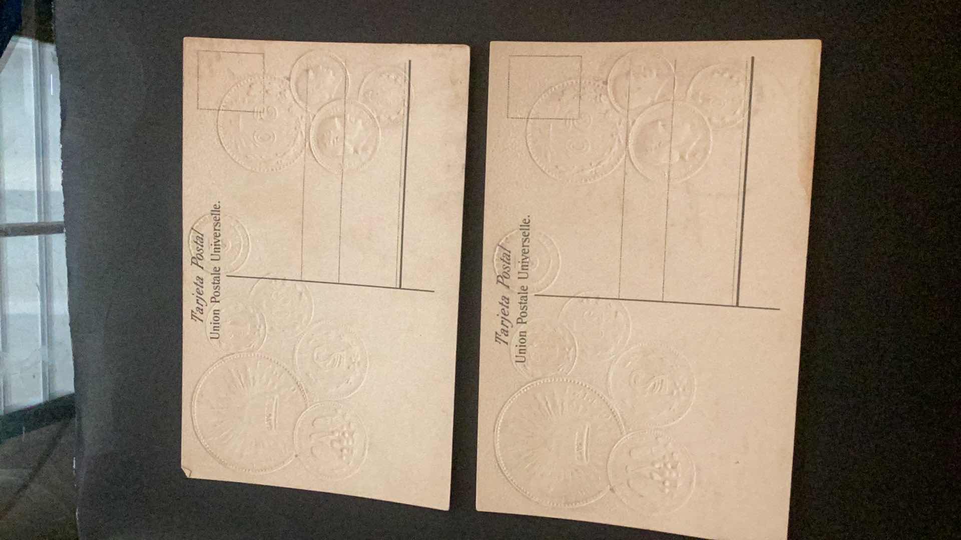 Photo 1 of MEXICO SET OF TWO VINTAGE COINS OF MEXICO POSTCARDS