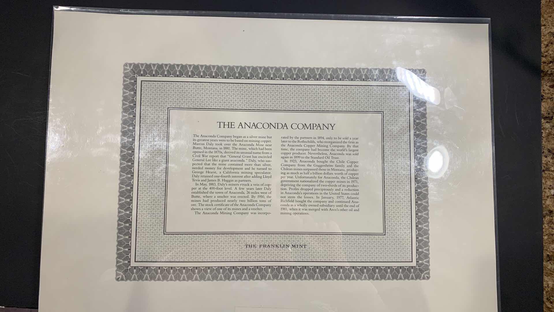 Photo 1 of 1967 THE ANACONDA COMPANY CANCELLED STOCK