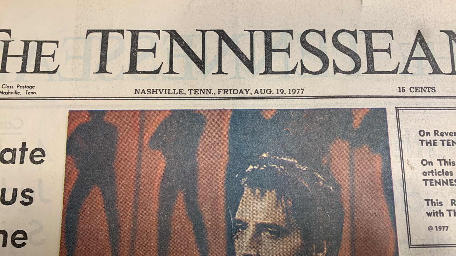 Photo 1 of 1977 WORLD MOURNS ELVIS NEWSPAPER