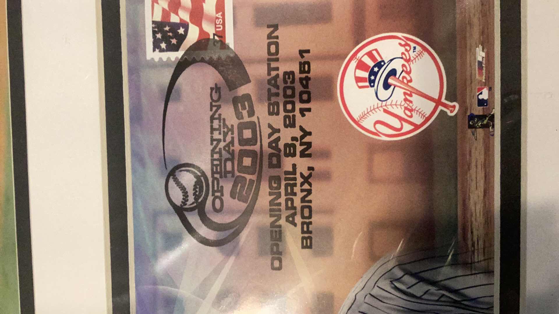 Photo 3 of JASON GIAMBI NEW YORK YANKEES STADIUM GAME POSTER WITH STAMP MLB CERTIFIED OPENING DAY 12” X 16”