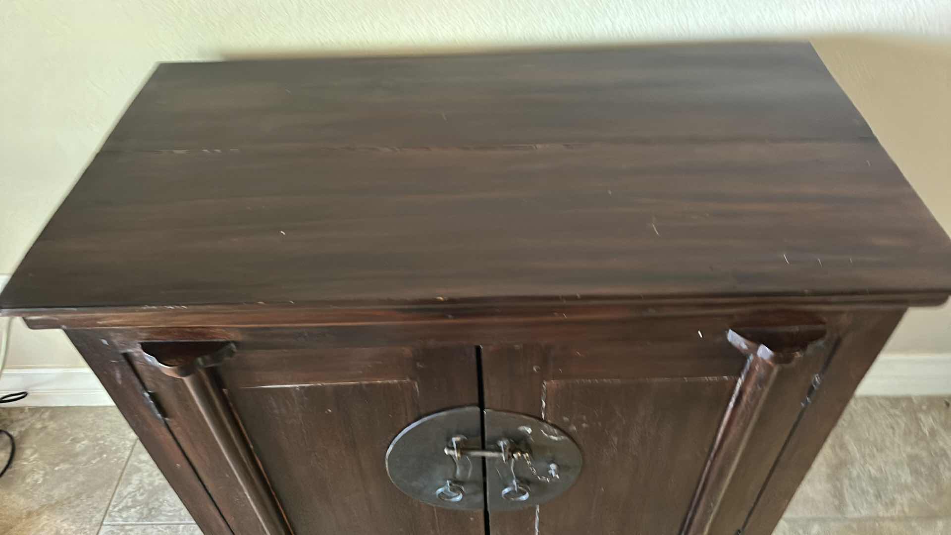 Photo 1 of ASIAN INSPIRED WOOD CABINET 35” x 18 1/2 x H34”