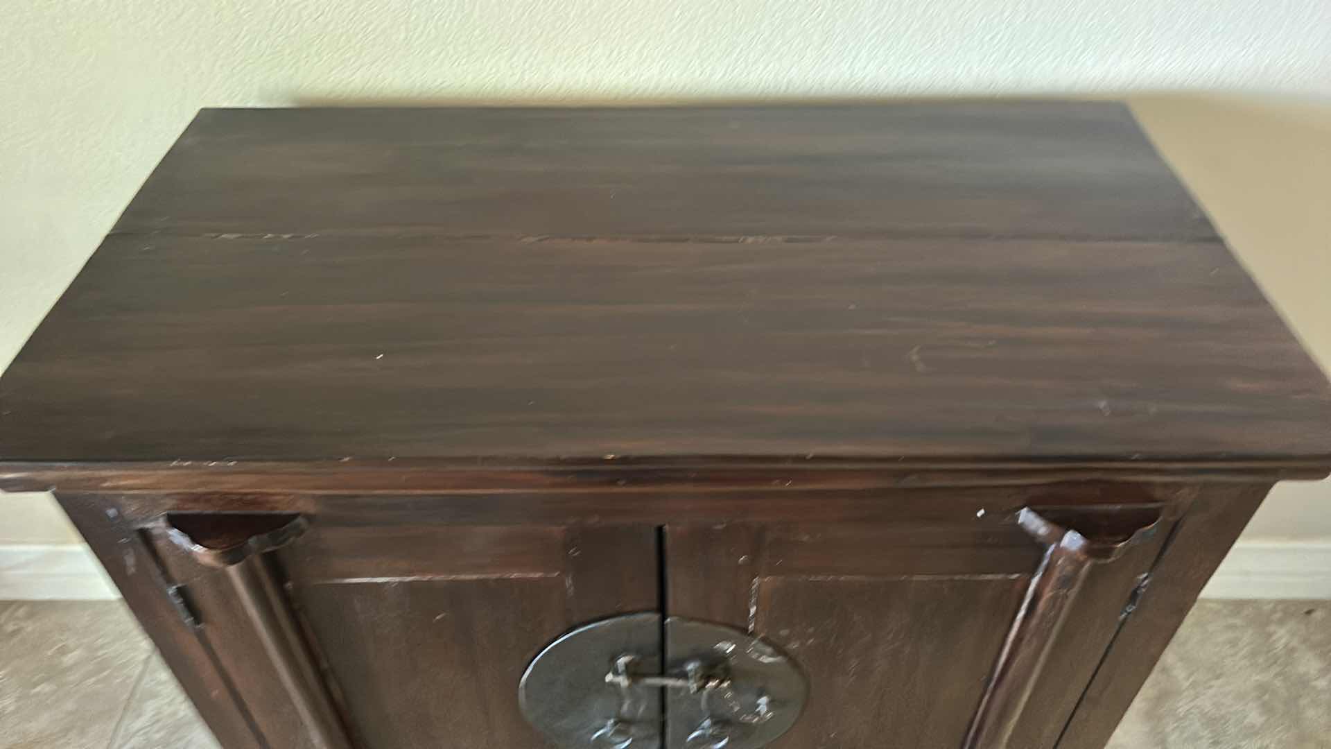 Photo 1 of ASIAN INSPIRED WOOD CABINET 35” x 18 1/2 x H34”