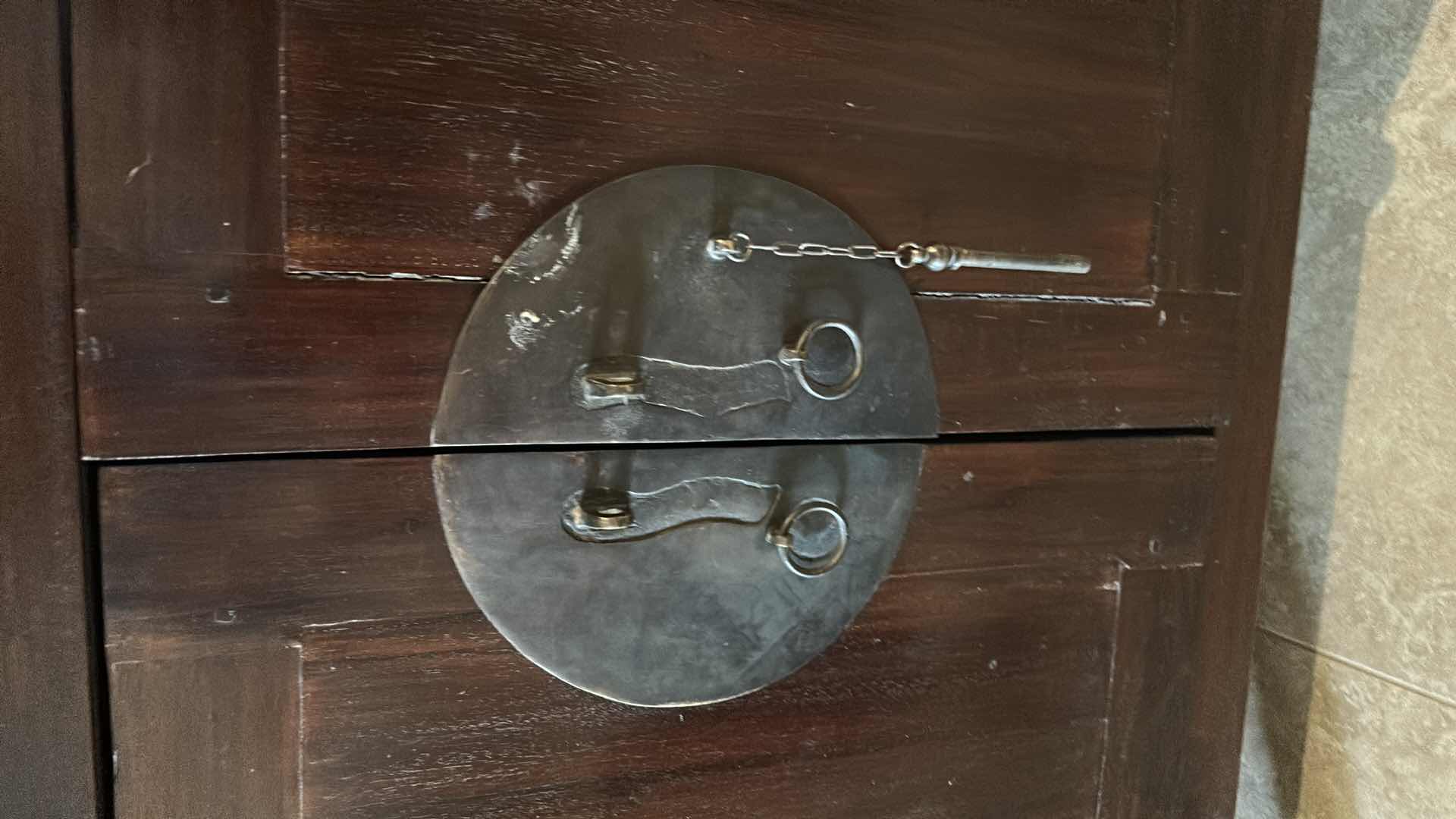 Photo 1 of ASIAN INSPIRED WOOD CABINET 35” x 18 1/2 x H34”