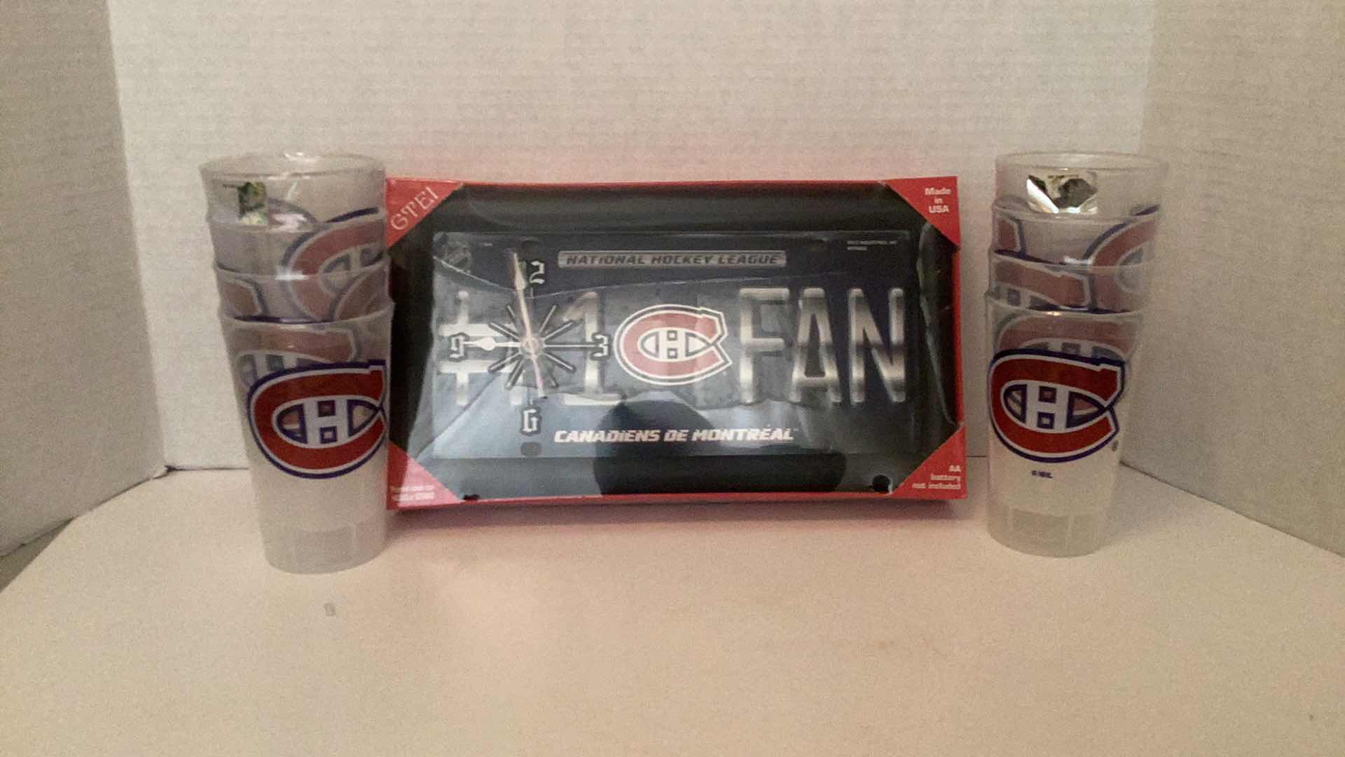 Photo 1 of CANADIANS MONTREAL HOCKEY CLOCK AND TUMBLERS