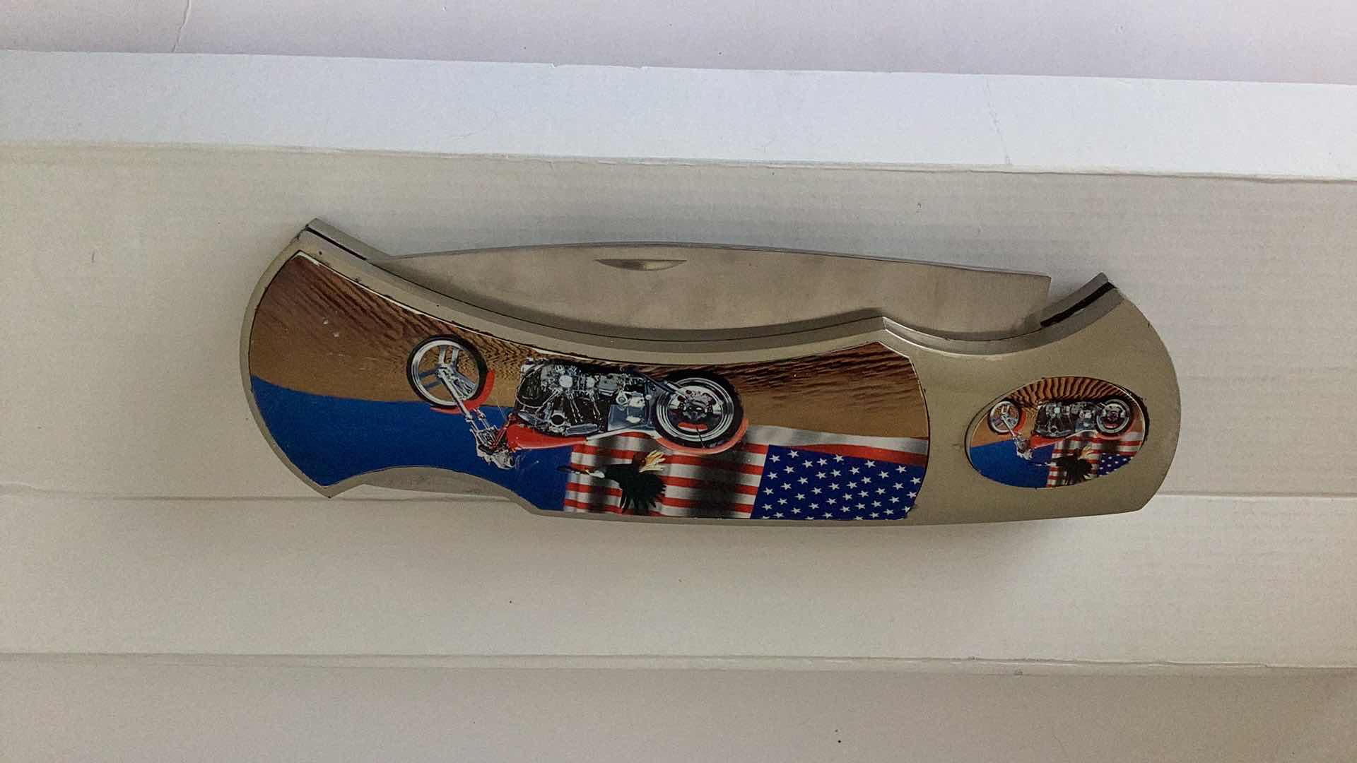 Photo 1 of EXTRA LARGE FOLDING KNIFE 17” LONG WHEN OPEN WITH STAND