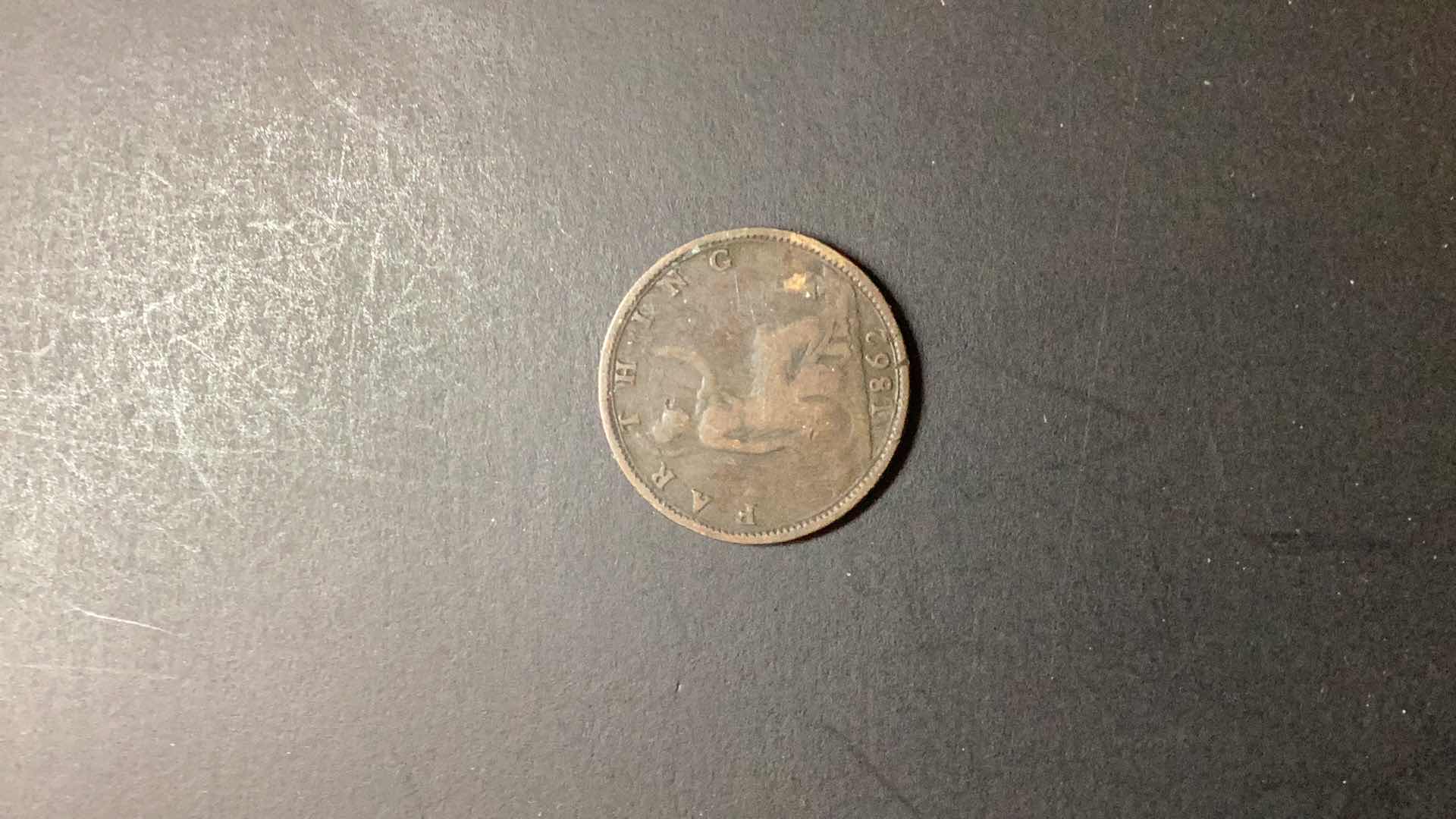 Photo 2 of GREAT BRITAIN-1862 FARTHING $20