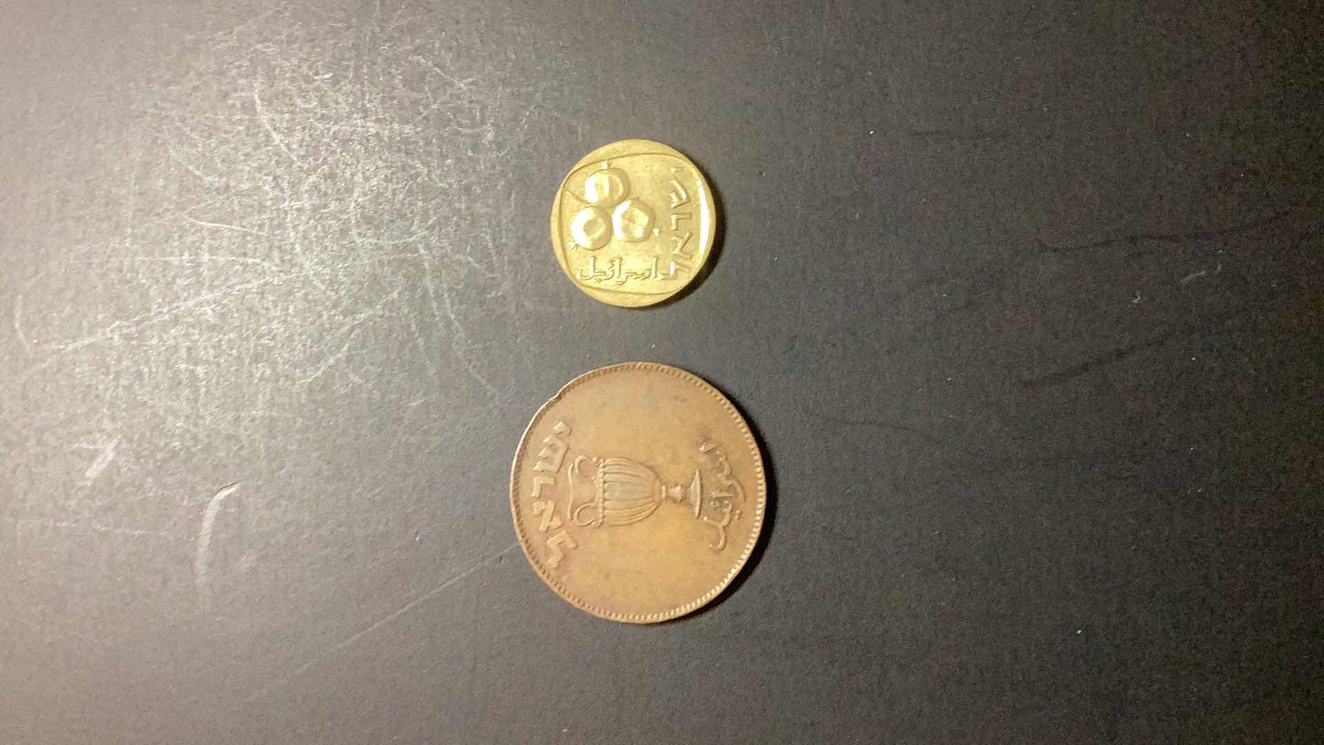 Photo 1 of ISRAEL-1949/1968 10 PRUTA AND 5 AGAROT $6/$8