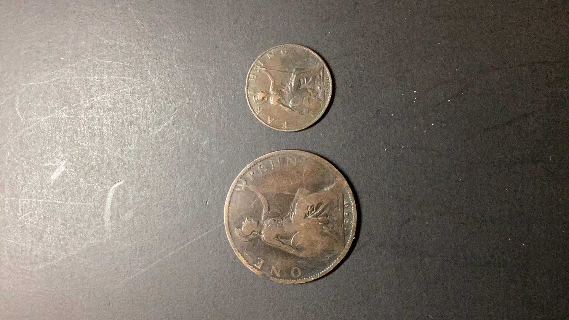 Photo 2 of GREAT BRITAIN-1899/1906 PENNY AND FARTHING $5/$12