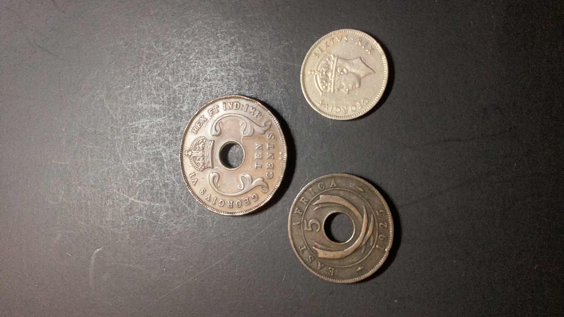 Photo 1 of EAST AFRICA-1925/1937/1948 5 CENTS AND 10 CENTS AND HALF SHILLING $9/$6