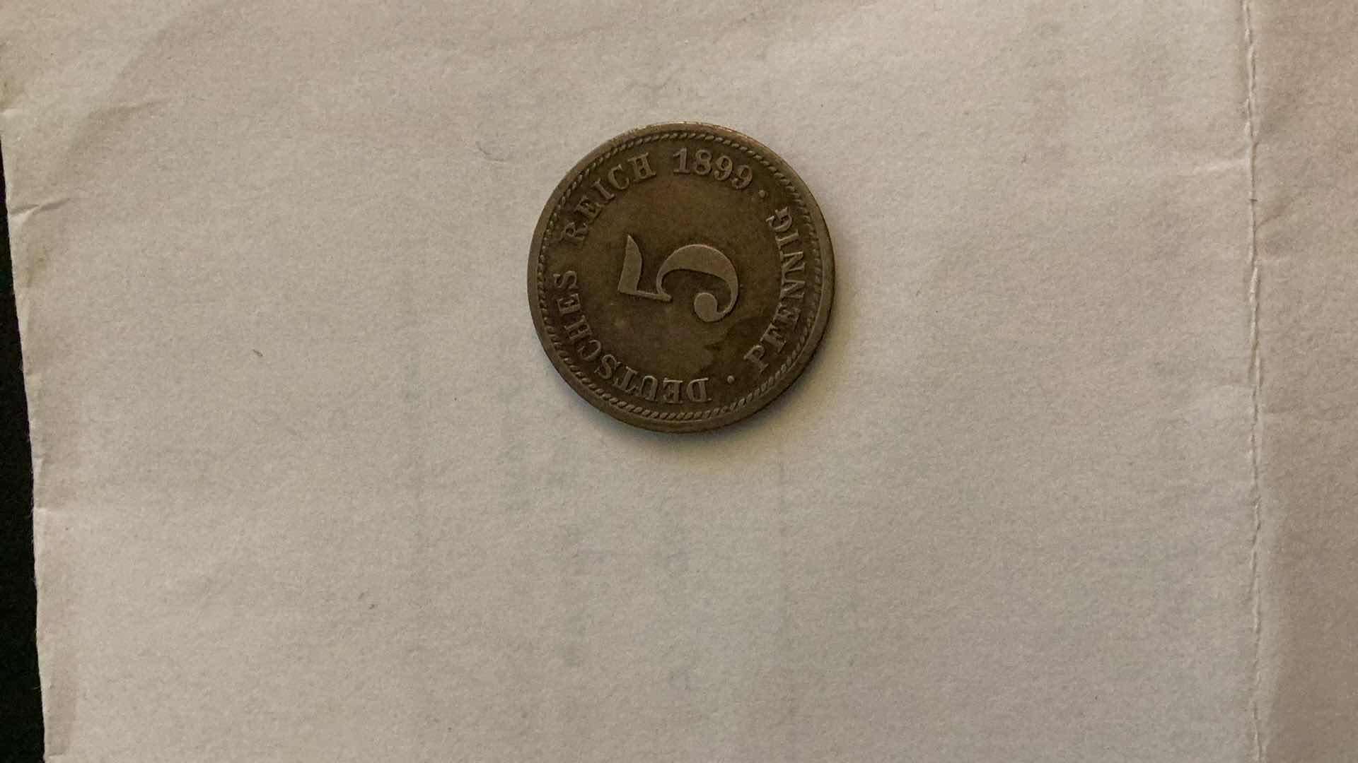 Photo 1 of GERMANY 1899-D 5 PFENNIG