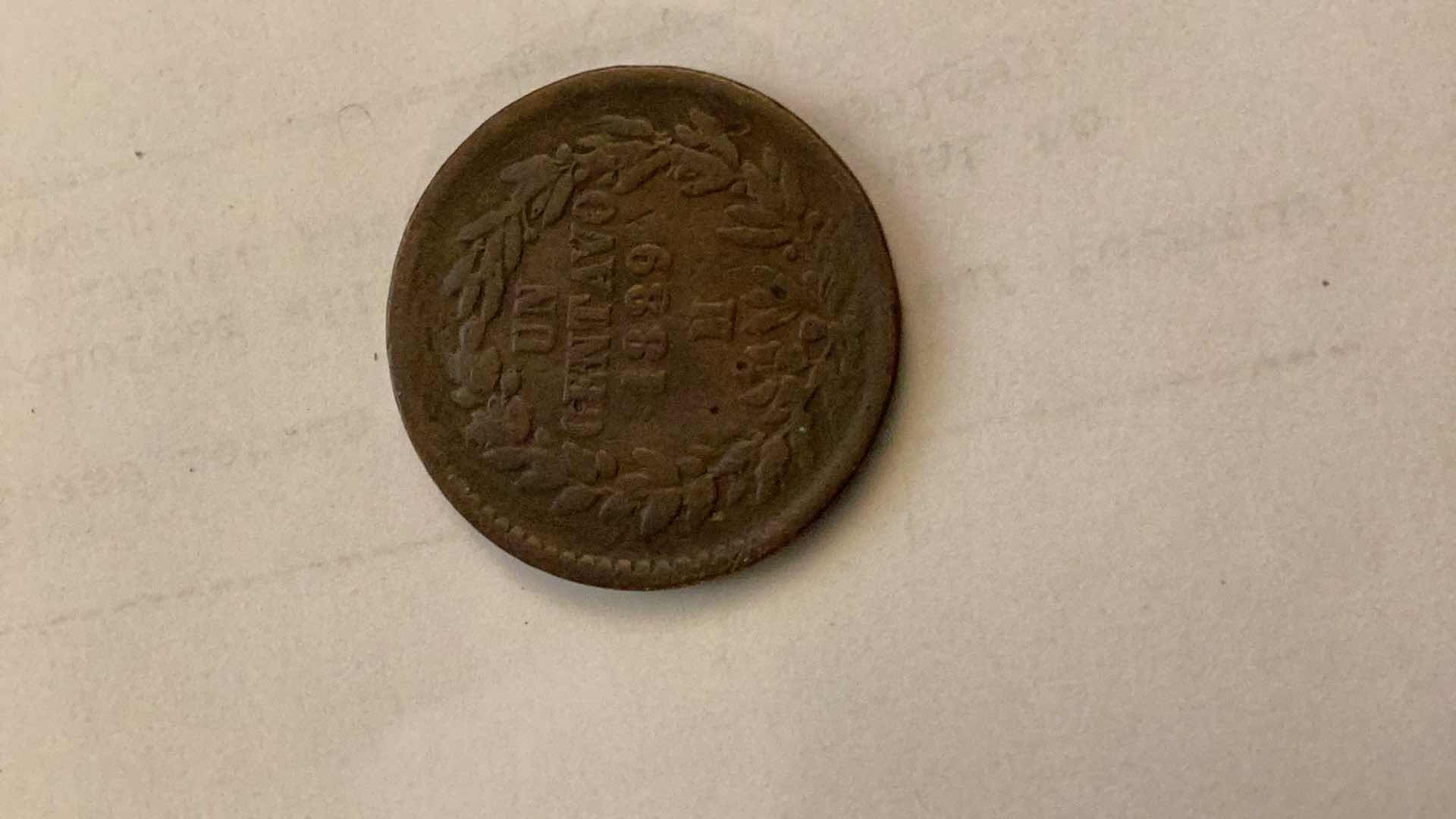 Photo 2 of MEXICO 1889-M 1 CENTAVO