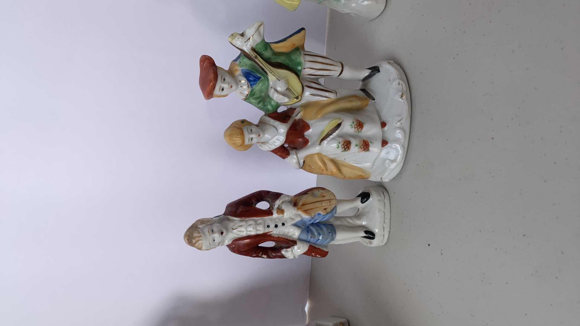 Photo 1 of 11 PORCELAIN FIGURINES, TALLEST H 8.5”