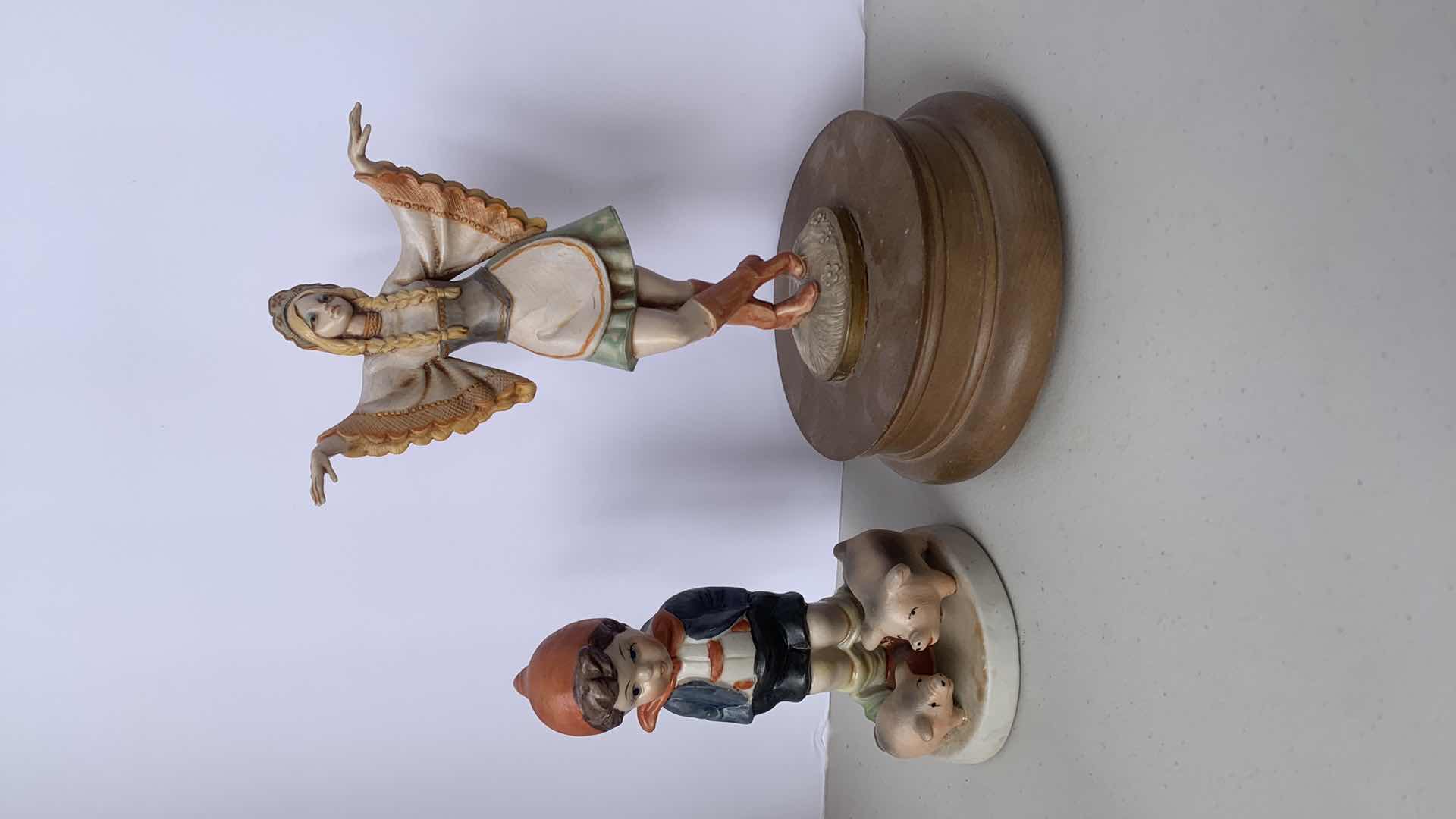 Photo 1 of 7 HANDPAINTED PORCELAIN COLLECTIBLE FIGURINES, ( TALLEST  H 9”)