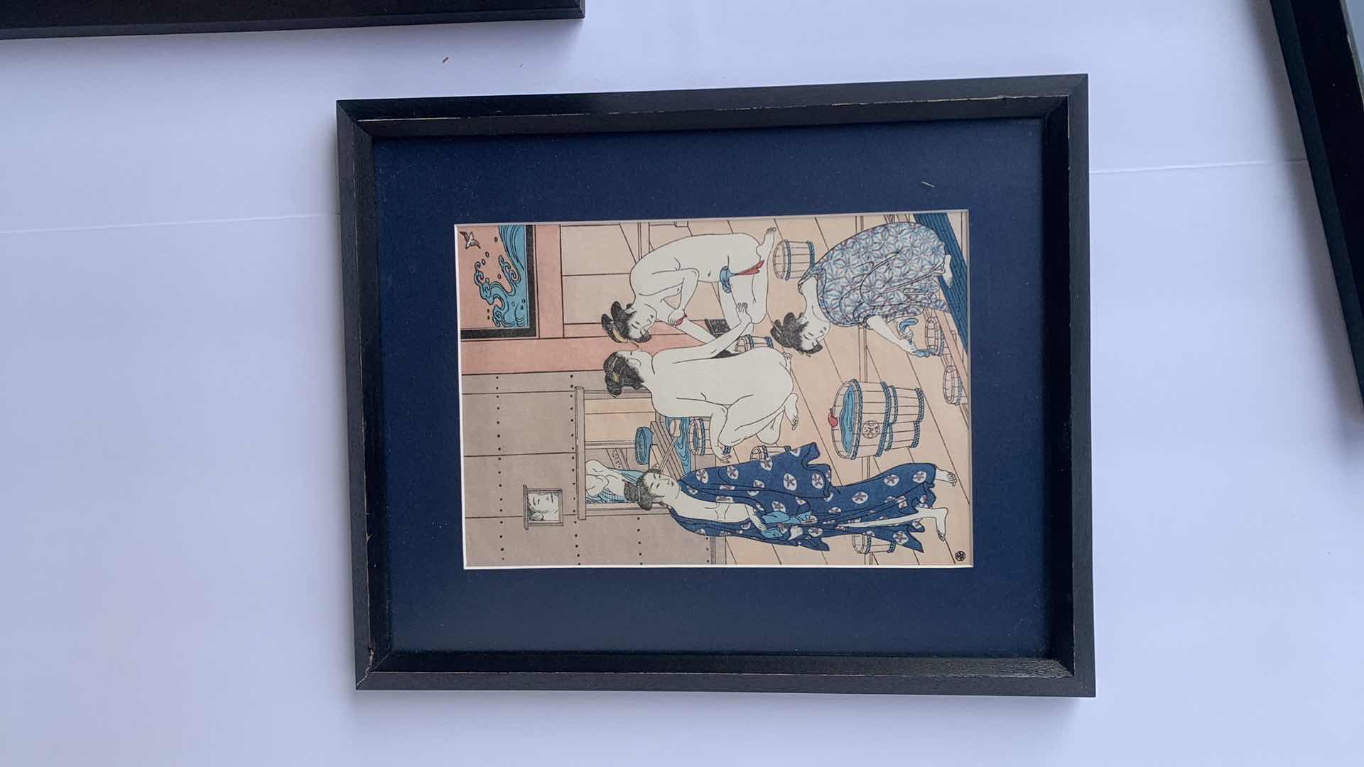 View 2 of 5  FRAMED JAPANESE BATH HOUSE DRAWINGS, 11” x 9”, 13” x 11”