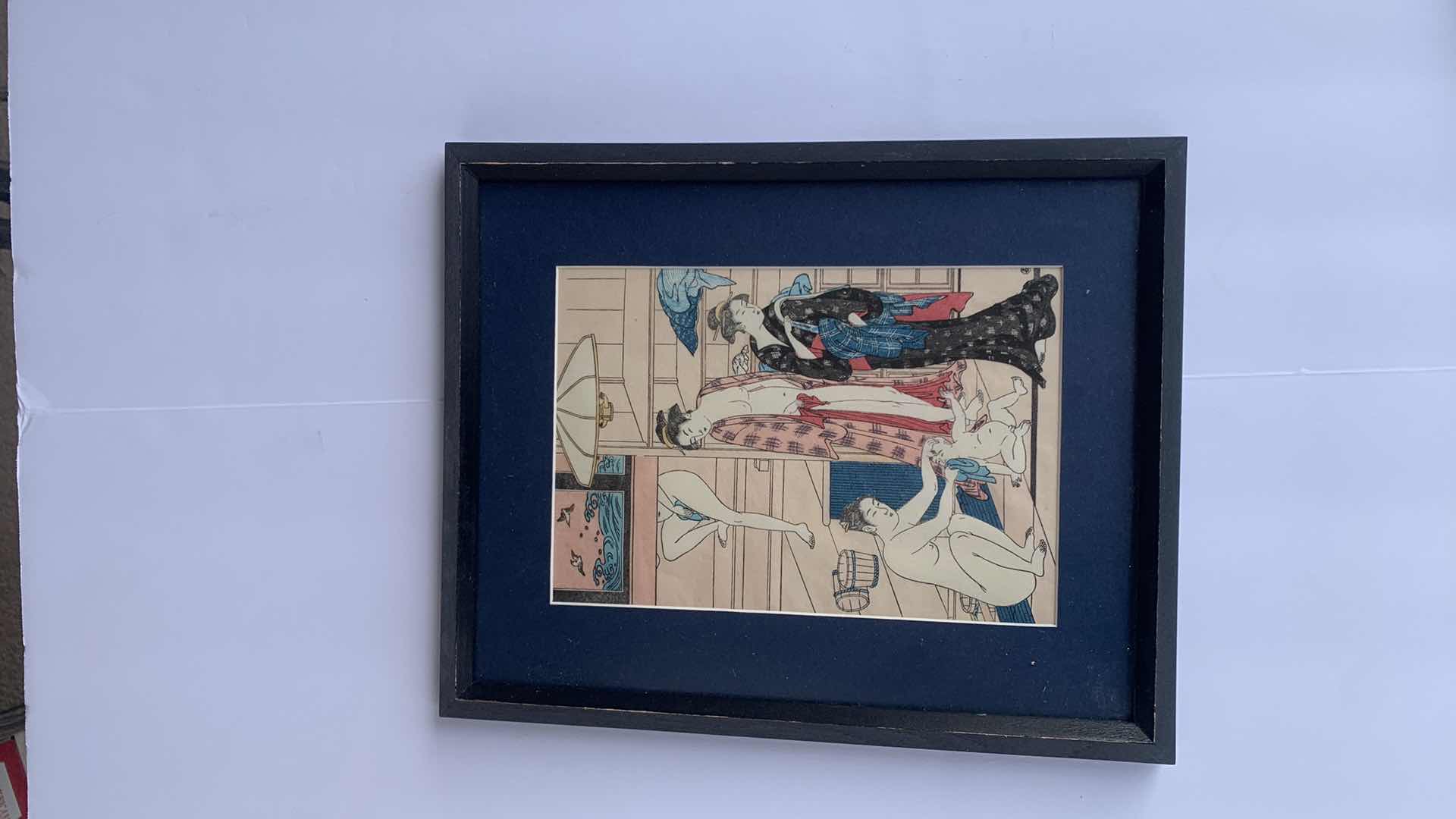 View 3 of 5  FRAMED JAPANESE BATH HOUSE DRAWINGS, 11” x 9”, 13” x 11”