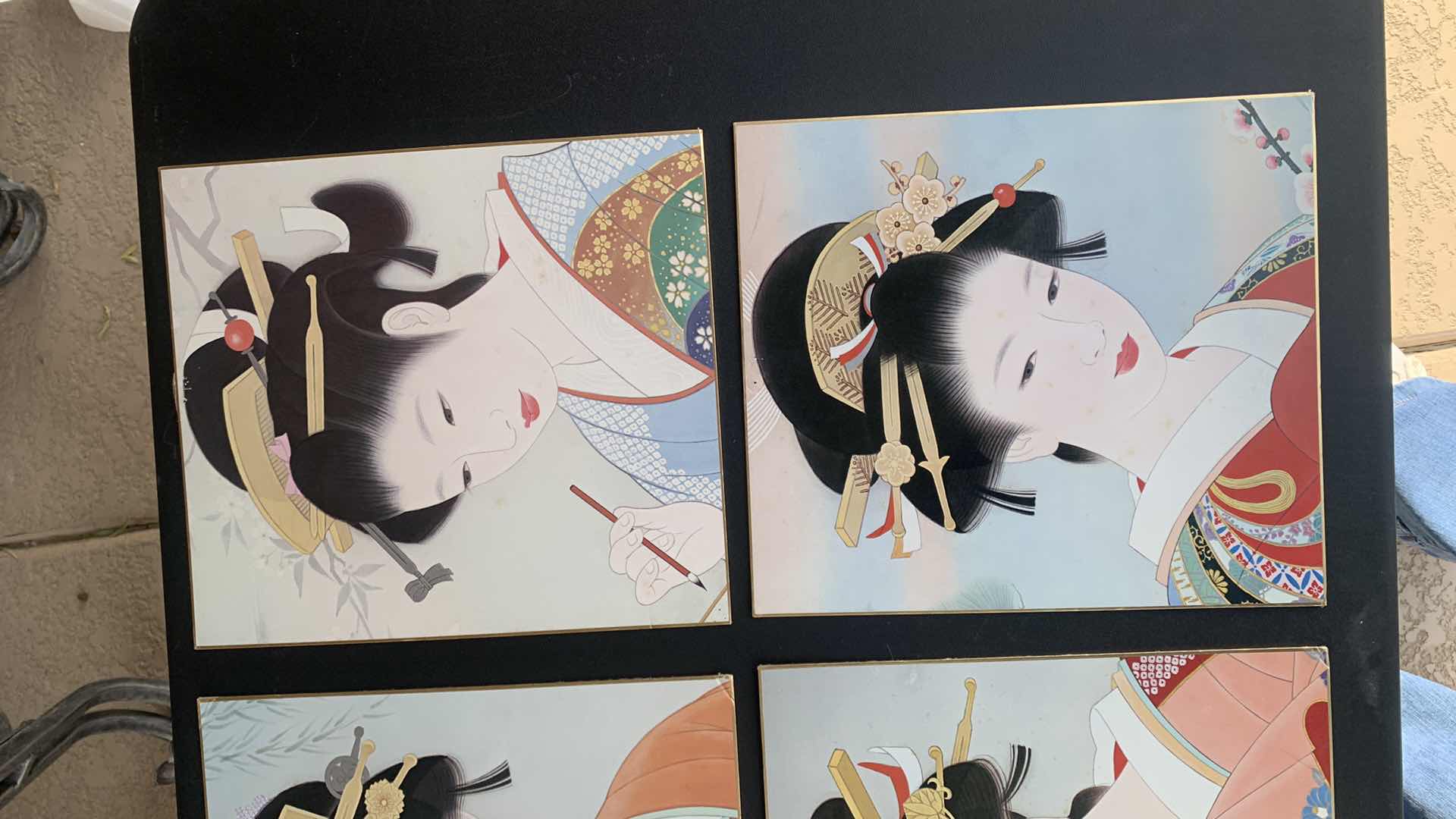 Photo 1 of 4 JAPANESE GIRL 9.5” x 11” ARTWORK ON CARDBOARD