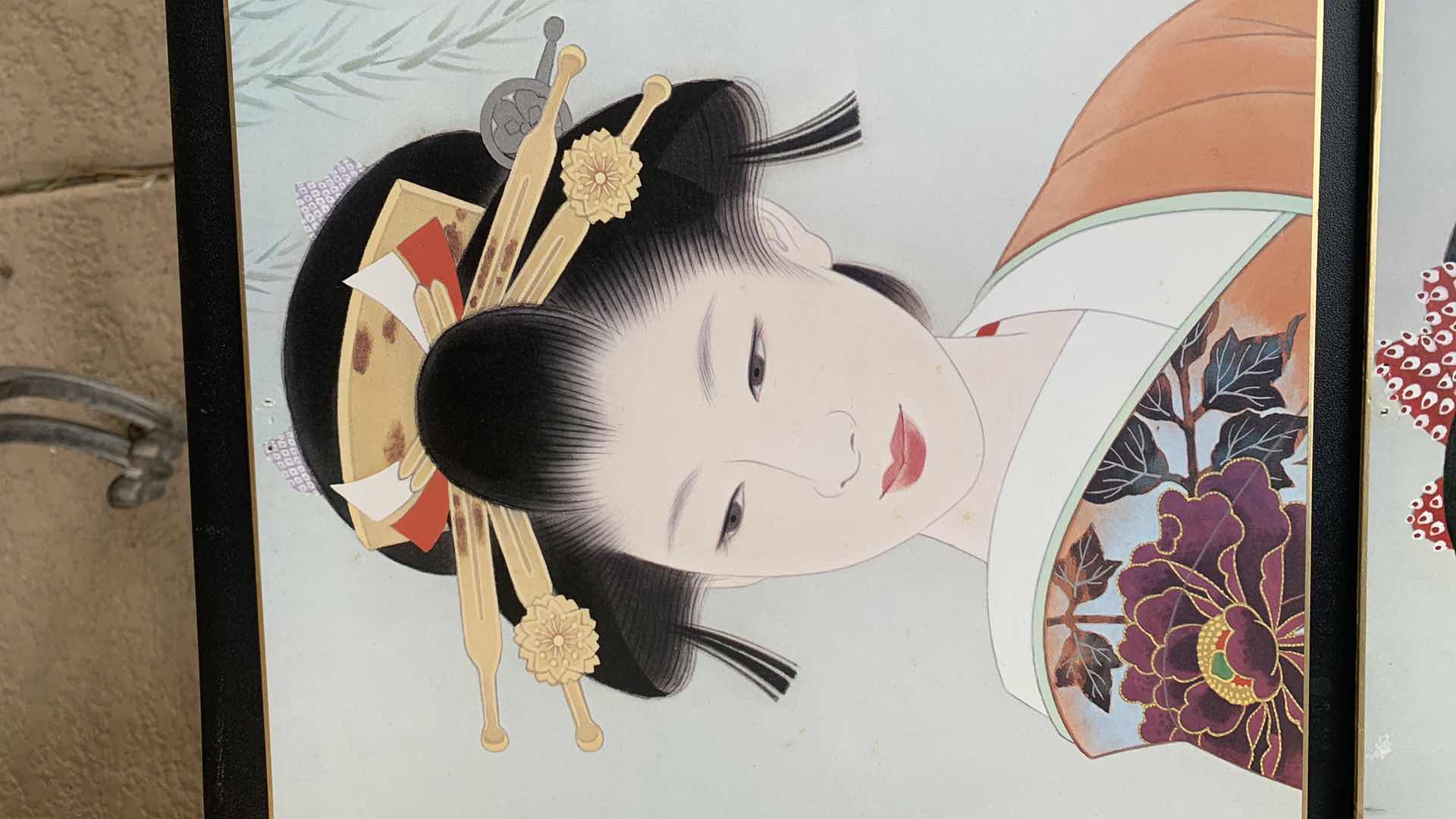 Photo 1 of 4 JAPANESE GIRL 9.5” x 11” ARTWORK ON CARDBOARD