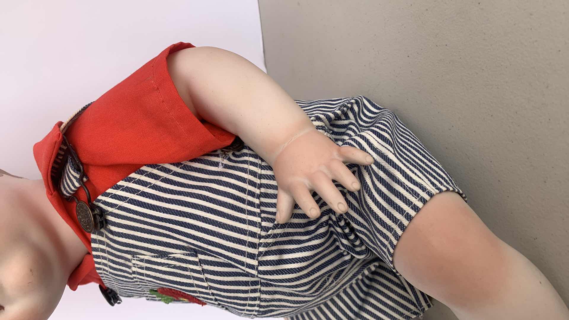 Photo 1 of 1979 PORCELAIN 19” BABY BOY DOLL w BLANKET