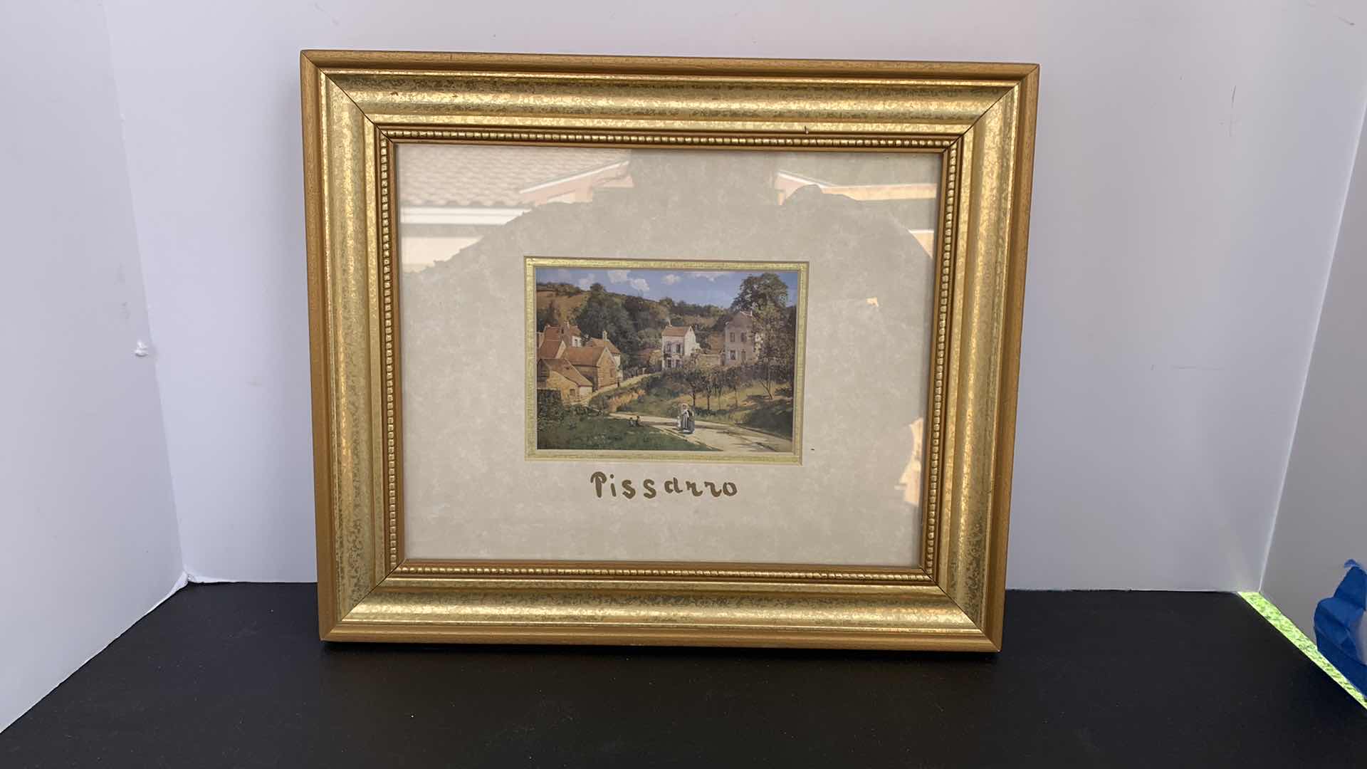 Photo 1 of ARTWORK, 2 GOLD FRAMED PRINTS, MONET AND PISSAR0, 13” x 11”