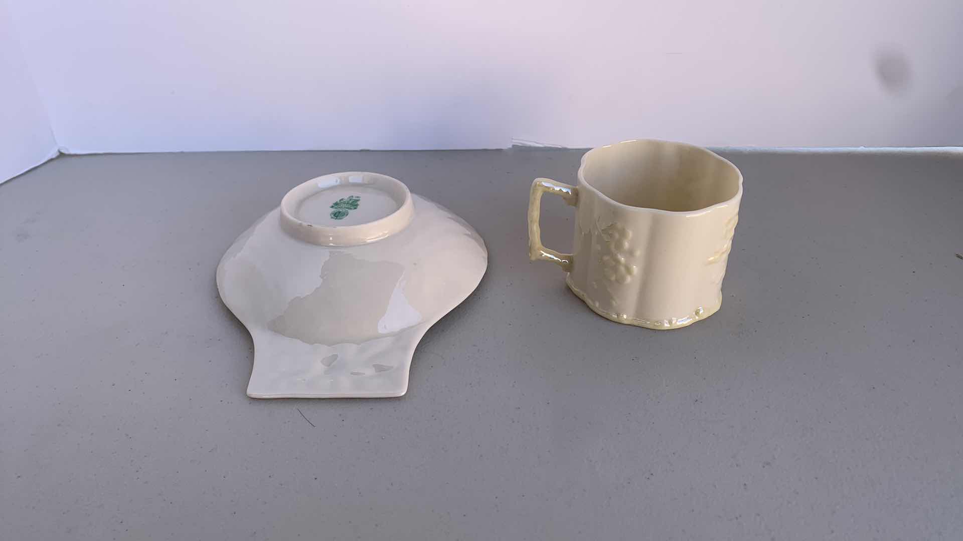 Photo 1 of BELLEEK CLAMSHELL TEACUP IRELAND PORCELAIN SAUCER