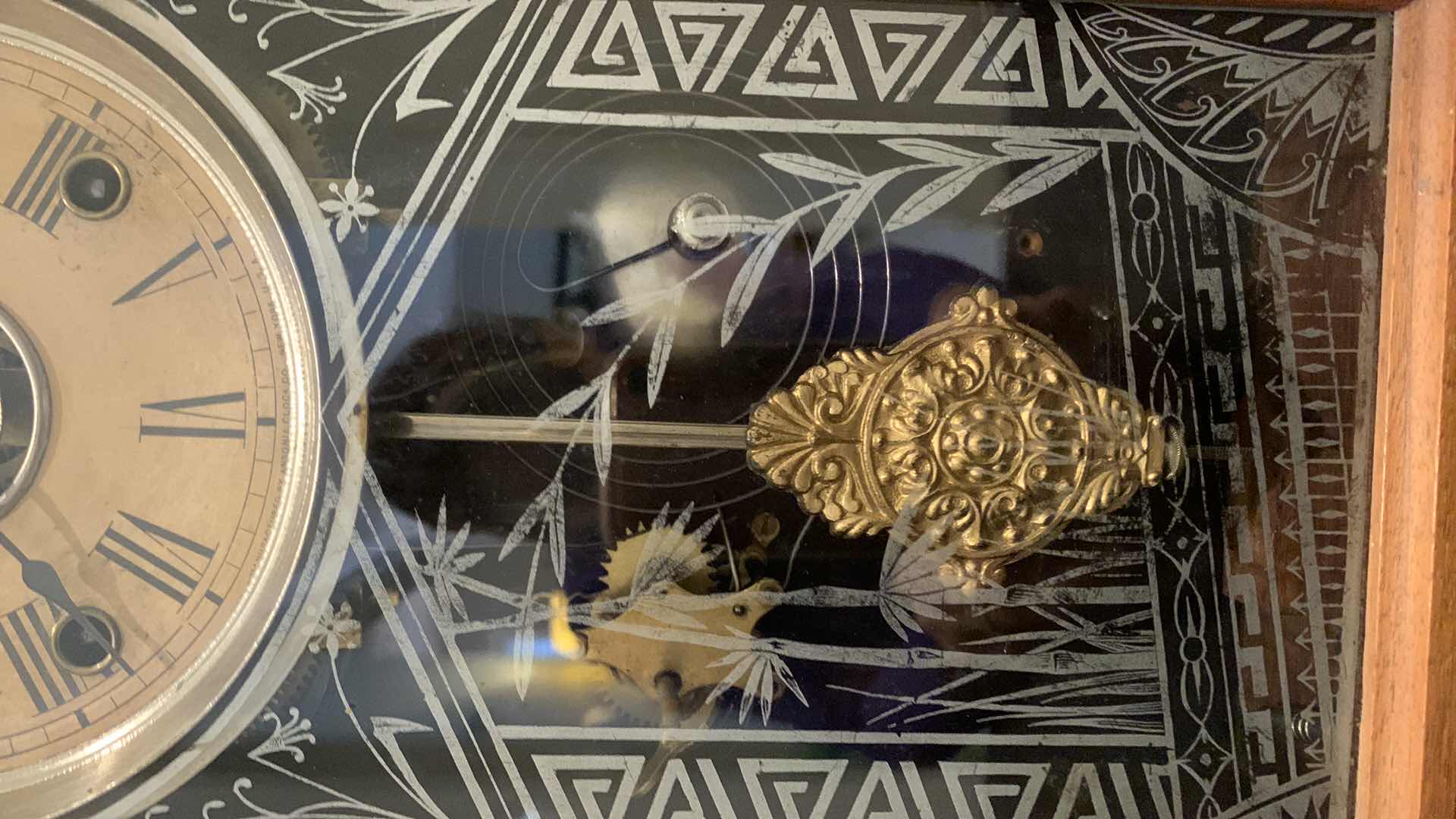 Photo 1 of AMERICA STRIKE WOOD CLOCK BY ANSONIA CLOCK COMPANY 12” x 21.5”