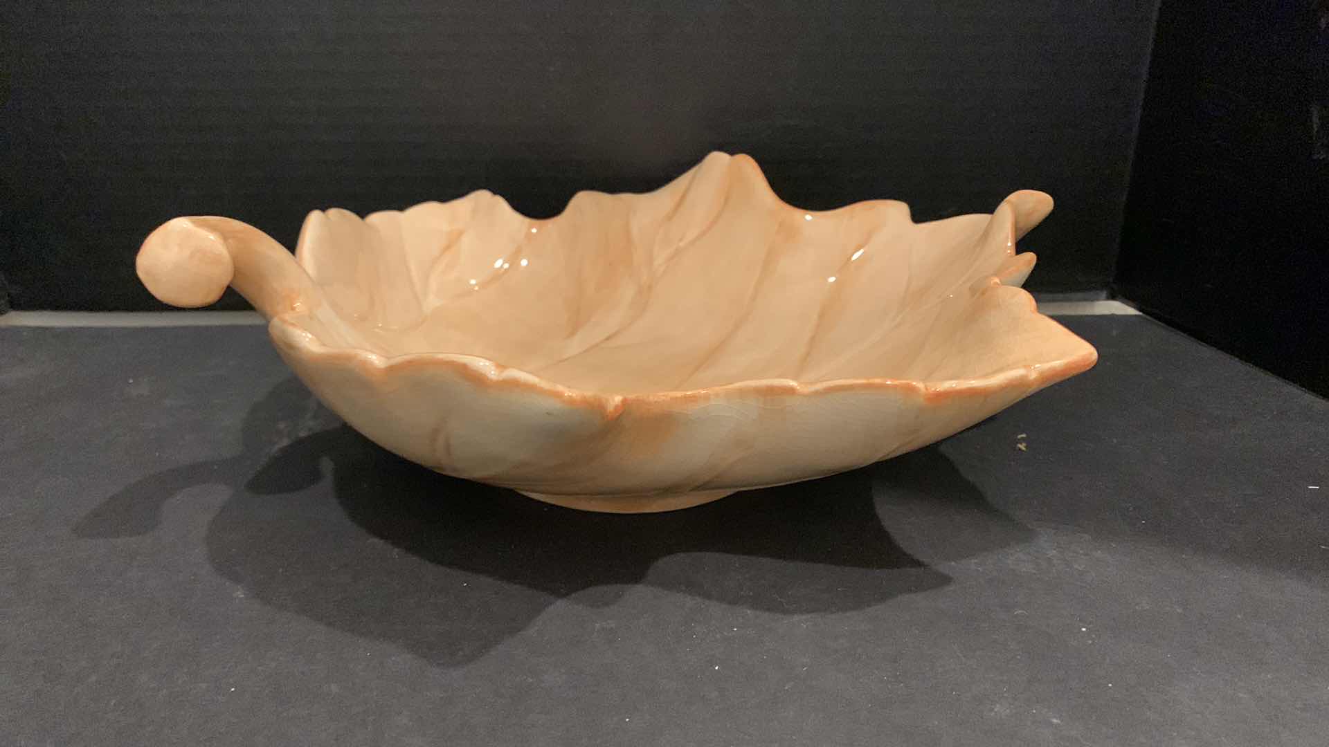 Photo 1 of AUTUMN DECOR, PORCELAIN LEAF BOWL, NEW GOURD ASSORTMENT, GRACES BOOK AND DRIED ORNAMENTAL PIECES