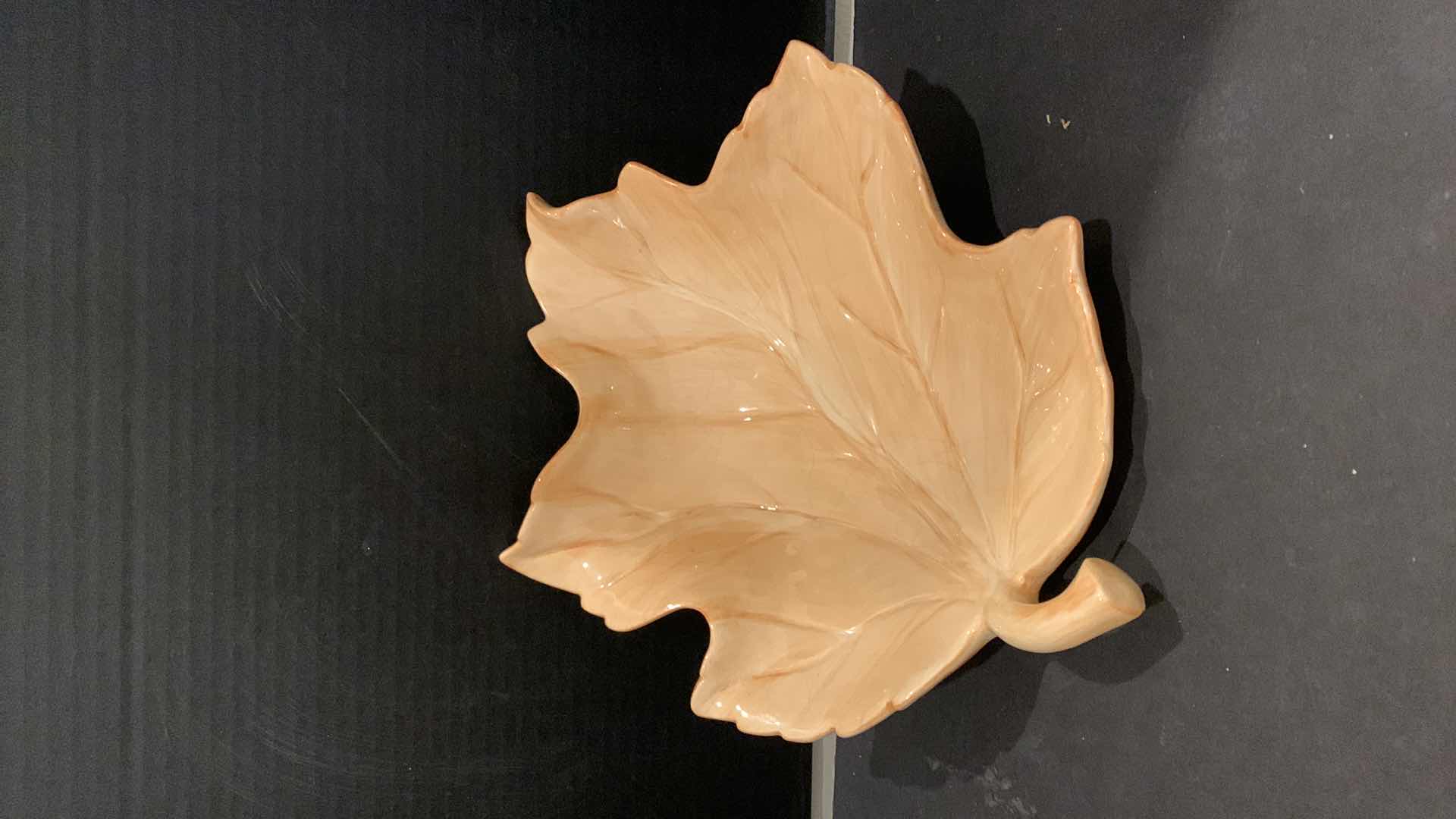 Photo 1 of AUTUMN DECOR, PORCELAIN LEAF BOWL, NEW GOURD ASSORTMENT, GRACES BOOK AND DRIED ORNAMENTAL PIECES