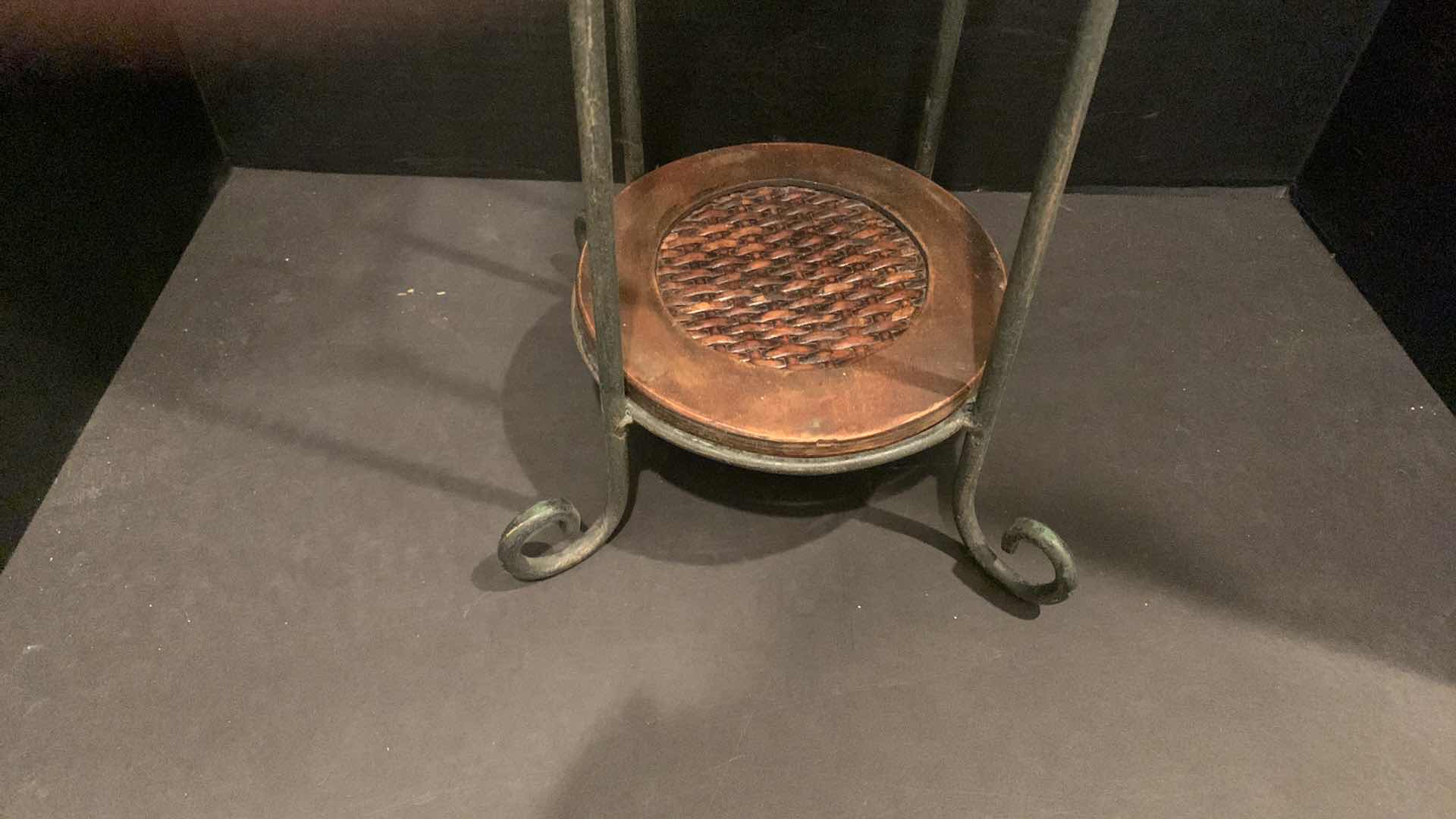 Photo 1 of HOME DECOR, WOOD AND METAL PLANT STAND H24”