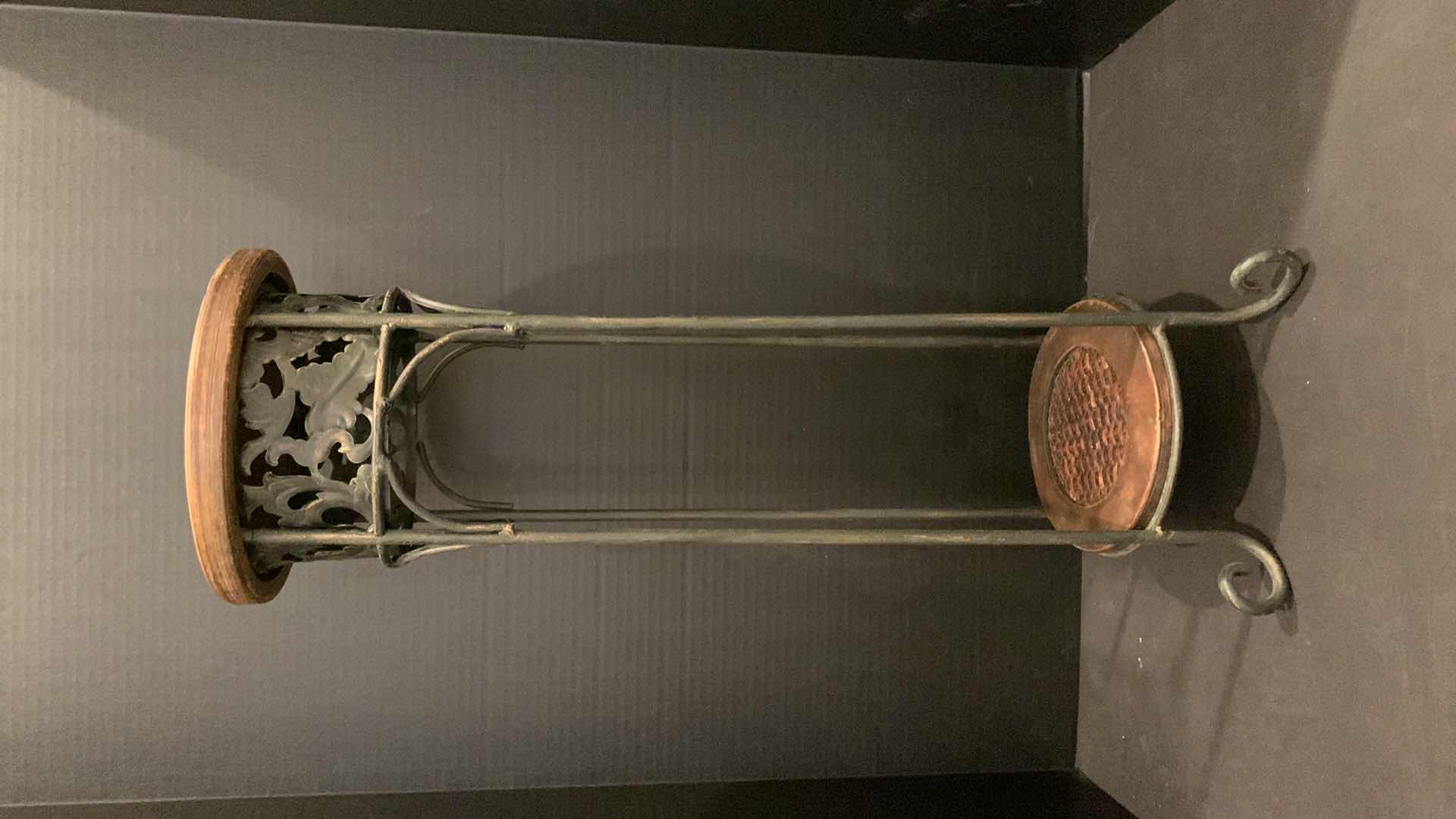 Photo 1 of HOME DECOR, WOOD AND METAL PLANT STAND H24”