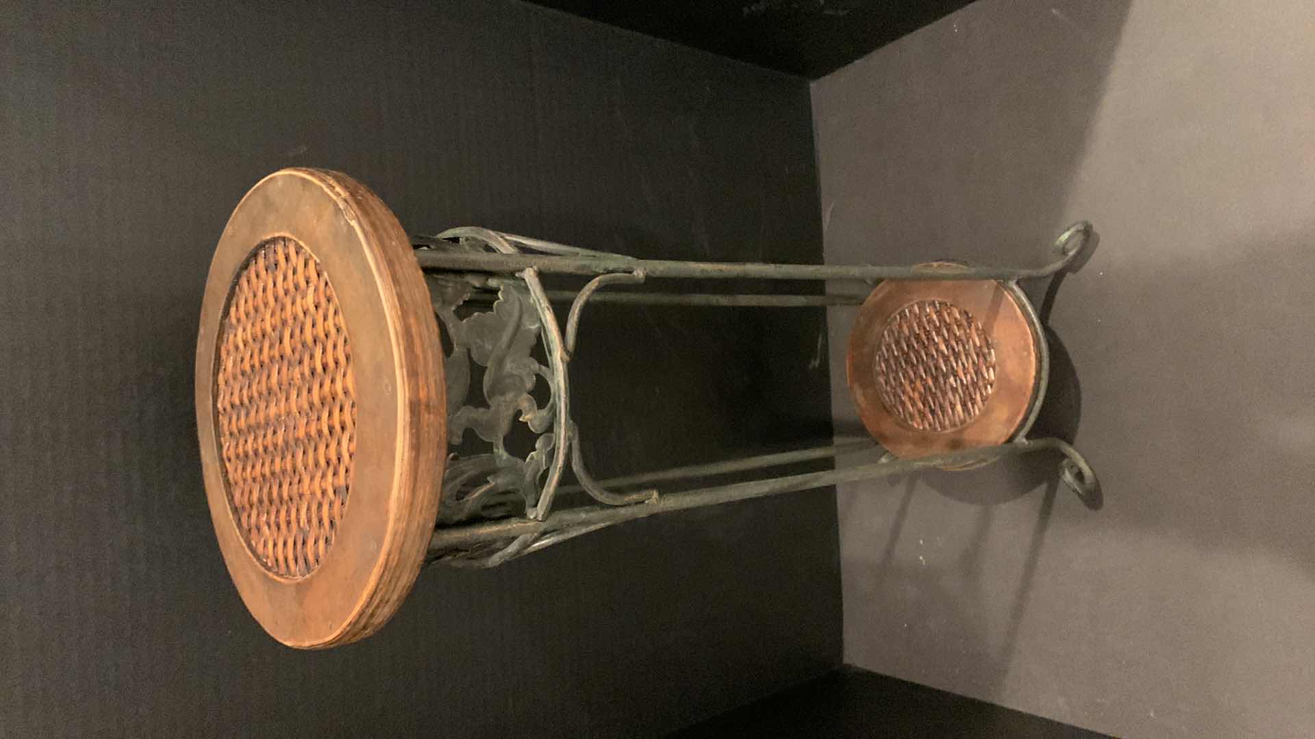 Photo 1 of HOME DECOR, WOOD AND METAL PLANT STAND H24”