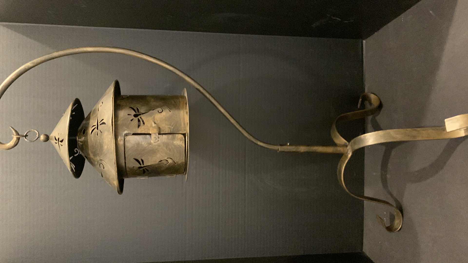 Photo 1 of METAL LANTERN WITH DRAGON FLIES, H33”