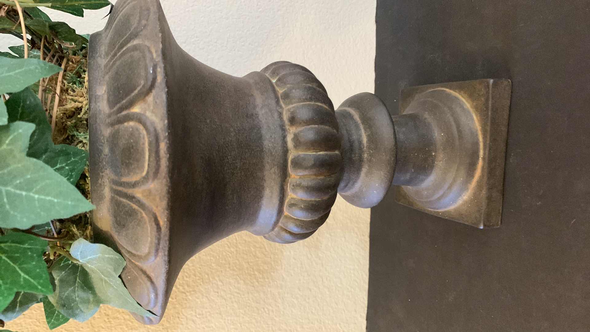 Photo 3 of FAUX TOPIARY IN METAL POT, H 38”