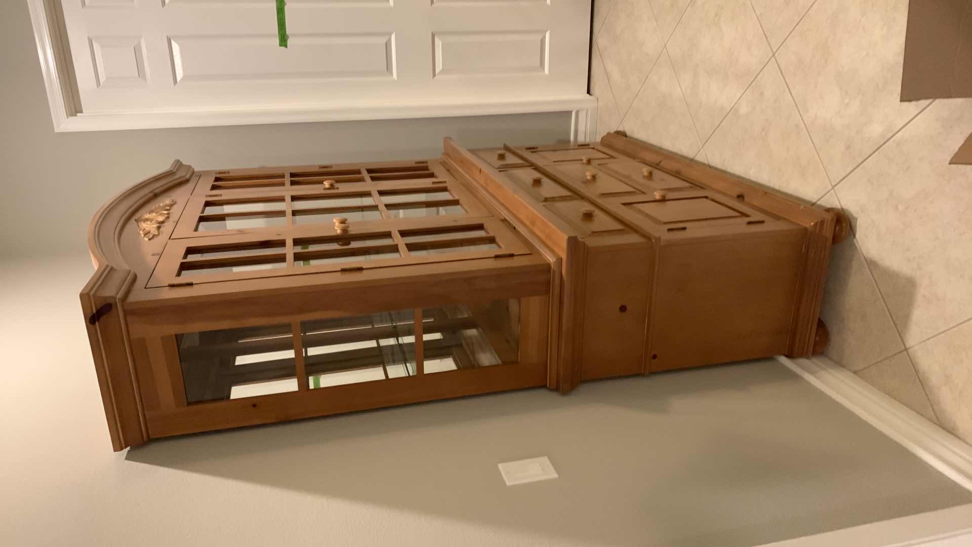 Photo 1 of BROYHILL WOOD SIDE BOARD WITH LIGHTED CHINA DISPLAY. 61” x 18” x H84”