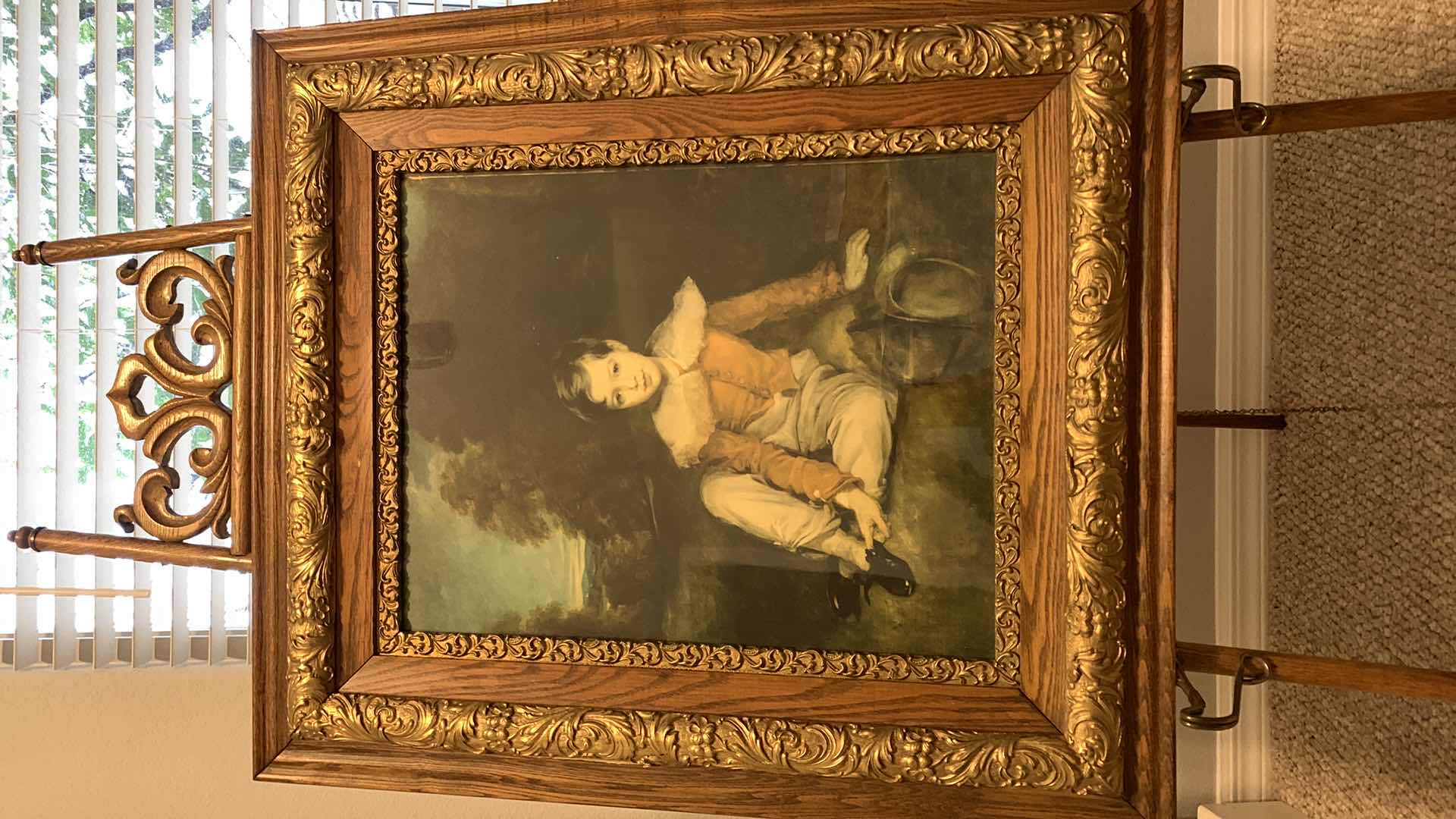 Photo 1 of ARTWORK VINTAGE PRINT OF LORD SEAHAM AS A BOY IN ORNATE FRAME, 26.5 “ x H30.5” (STAND SOLD SEPARATELY)