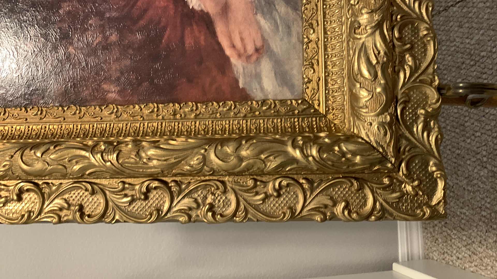 Photo 3 of Vintage Portrait Of Mademoiselle Irene Cahen D’Anvers Canvas w Ornate Gold Frame 25” x 29” (stand sold separately)