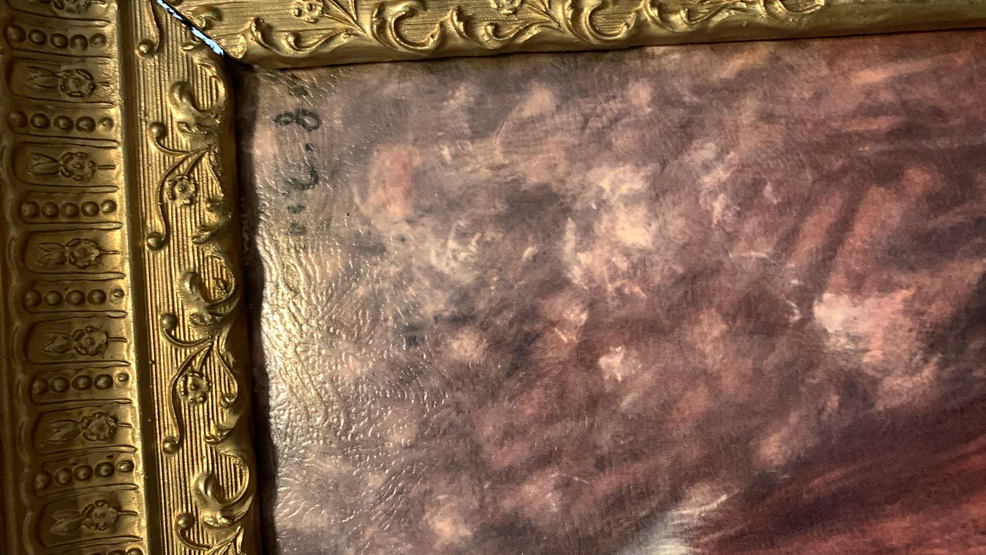 Photo 4 of Vintage Portrait Of Mademoiselle Irene Cahen D’Anvers Canvas w Ornate Gold Frame 25” x 29” (stand sold separately)