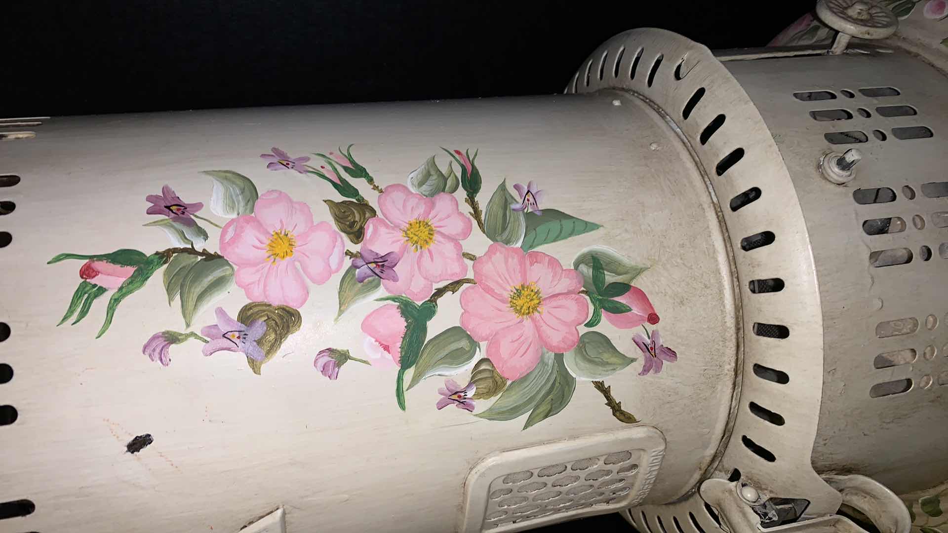 Photo 1 of VINTAGE ELECTRIFIED HAND PAINTED OIL LAMP H25”