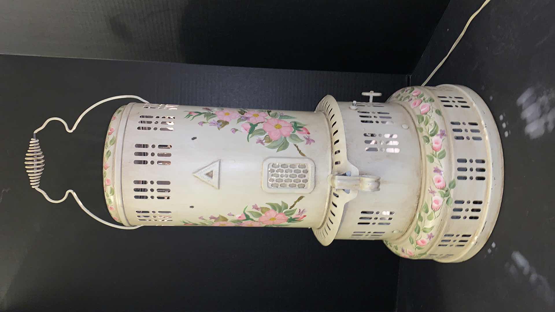 Photo 1 of VINTAGE ELECTRIFIED HAND PAINTED OIL LAMP H25”