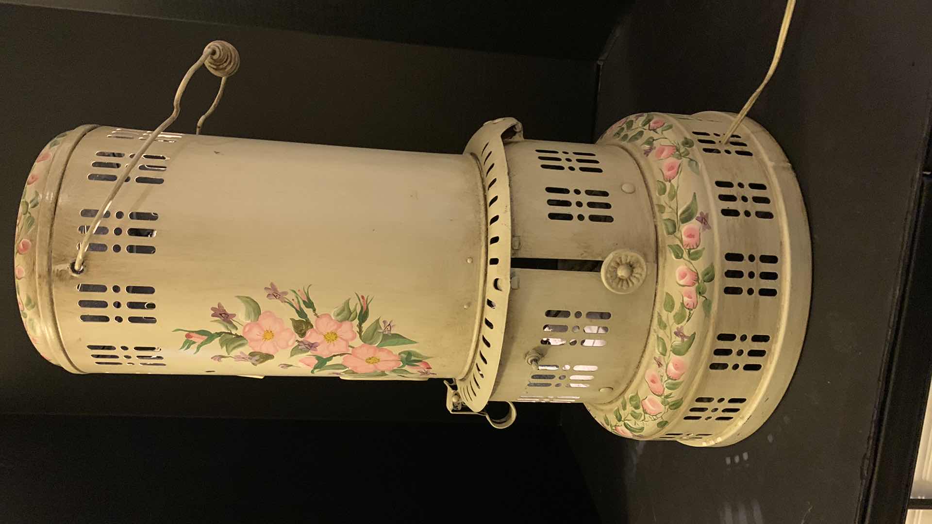 Photo 1 of VINTAGE ELECTRIFIED HAND PAINTED OIL LAMP H25”