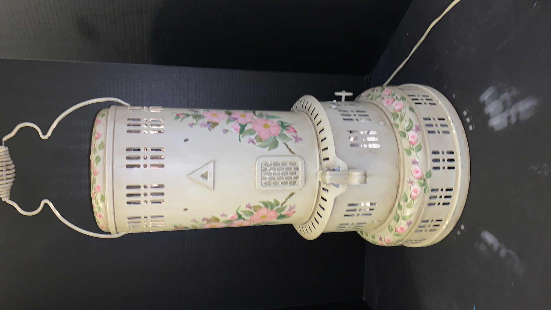 Photo 1 of VINTAGE ELECTRIFIED HAND PAINTED OIL LAMP H25”