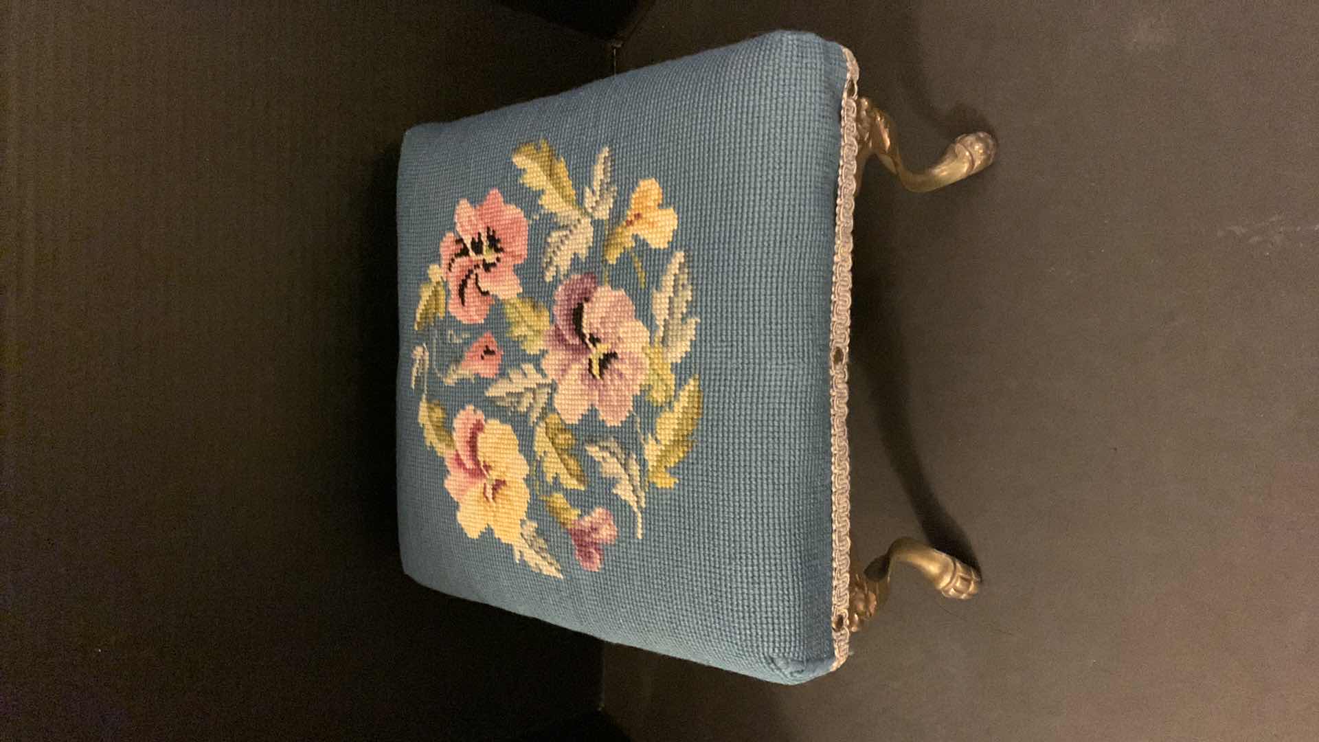 Photo 1 of VINTAGE VICTORIAN NEEDLE POINT STOOL