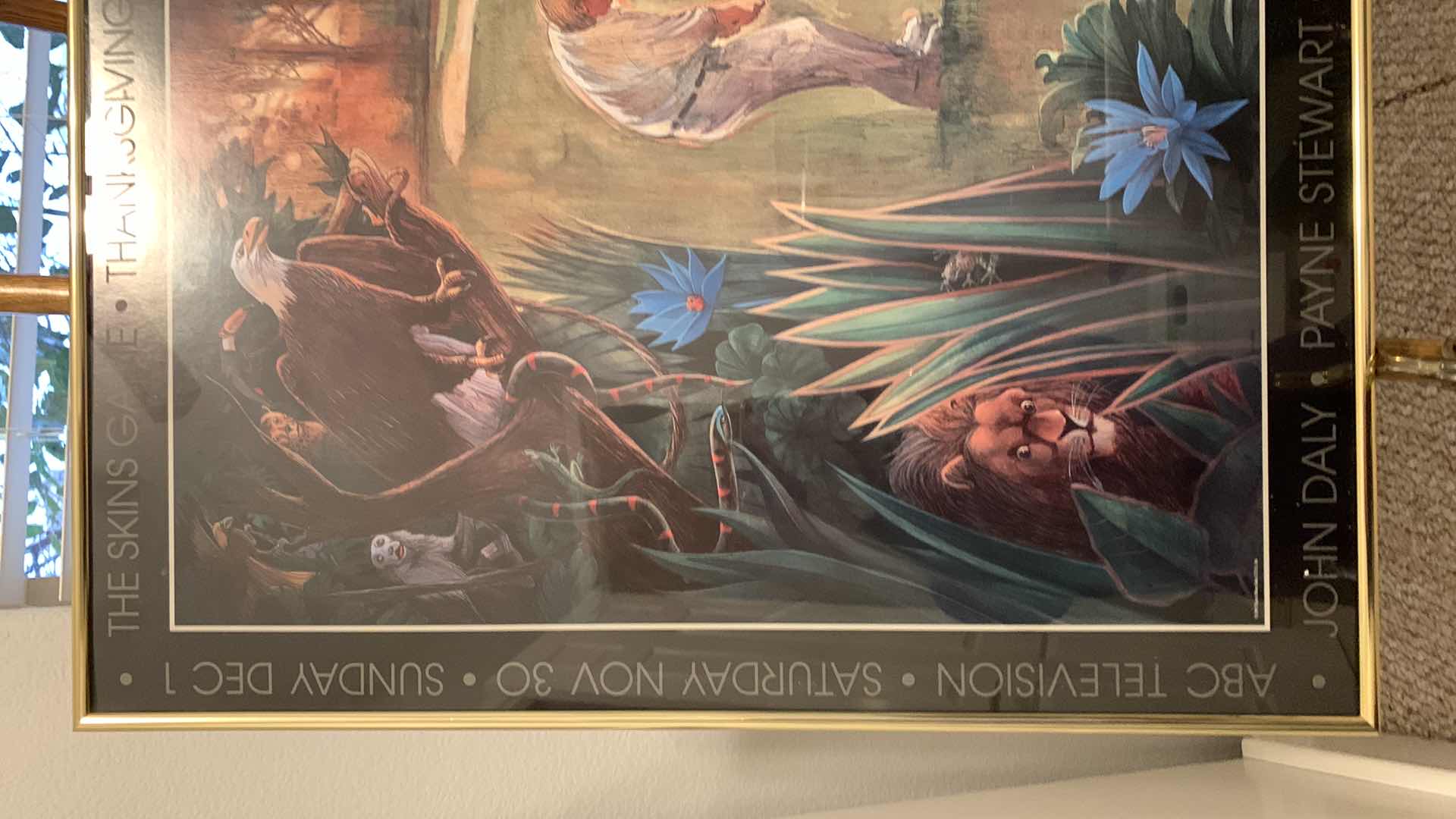 Photo 1 of ARTWORK, SKINS GAME, JOHN DALY, PAYNE STEWART, JACK NICKLAUS, CURTIS STRANGE, 30” x H25” (stand not included)